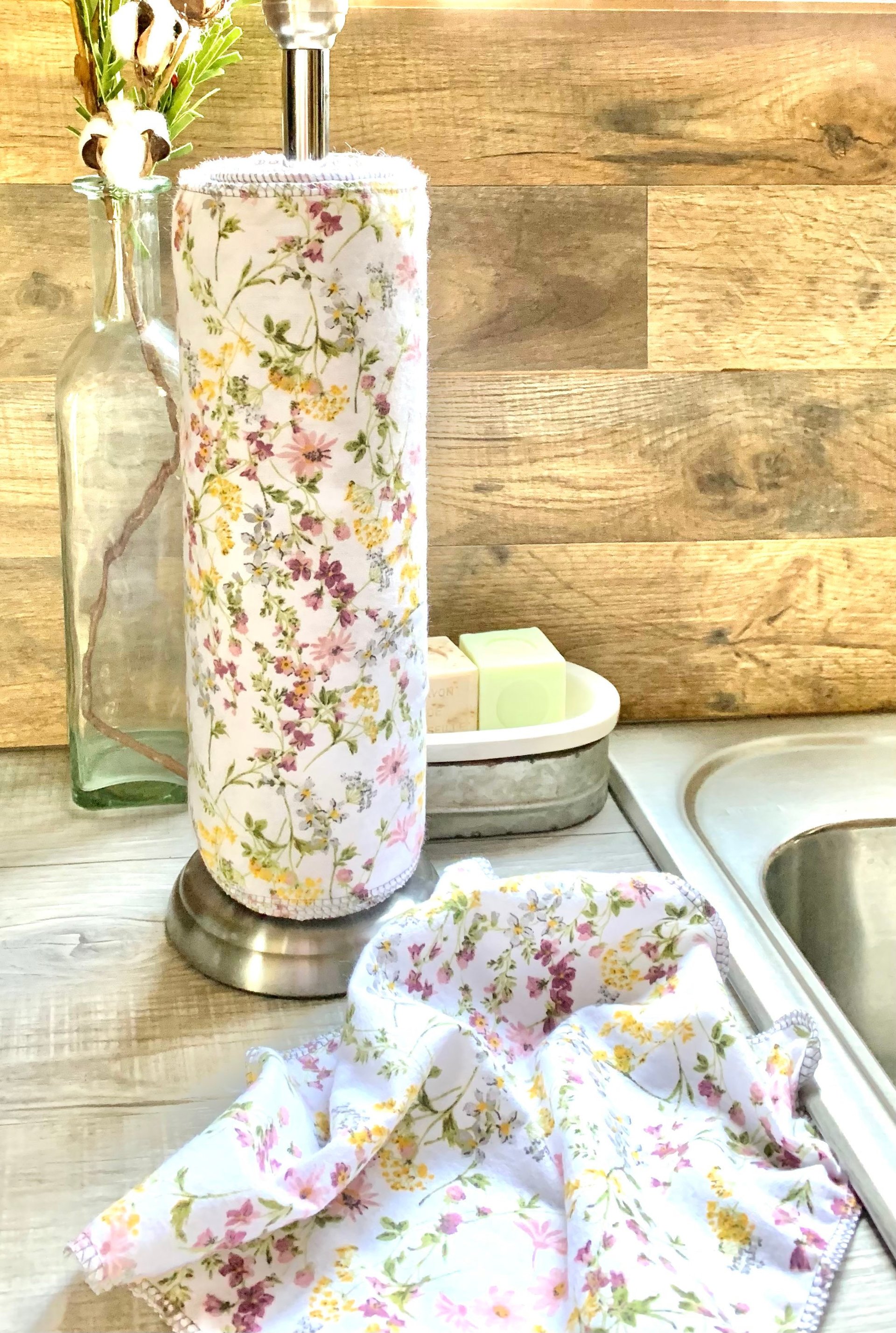 Spring Wildllowers Paperless Towels || Unpaper Towels || Eco Kitchen Gift for Her || Cloth Napkins 12x12 Sheets || Flower Lover Gift