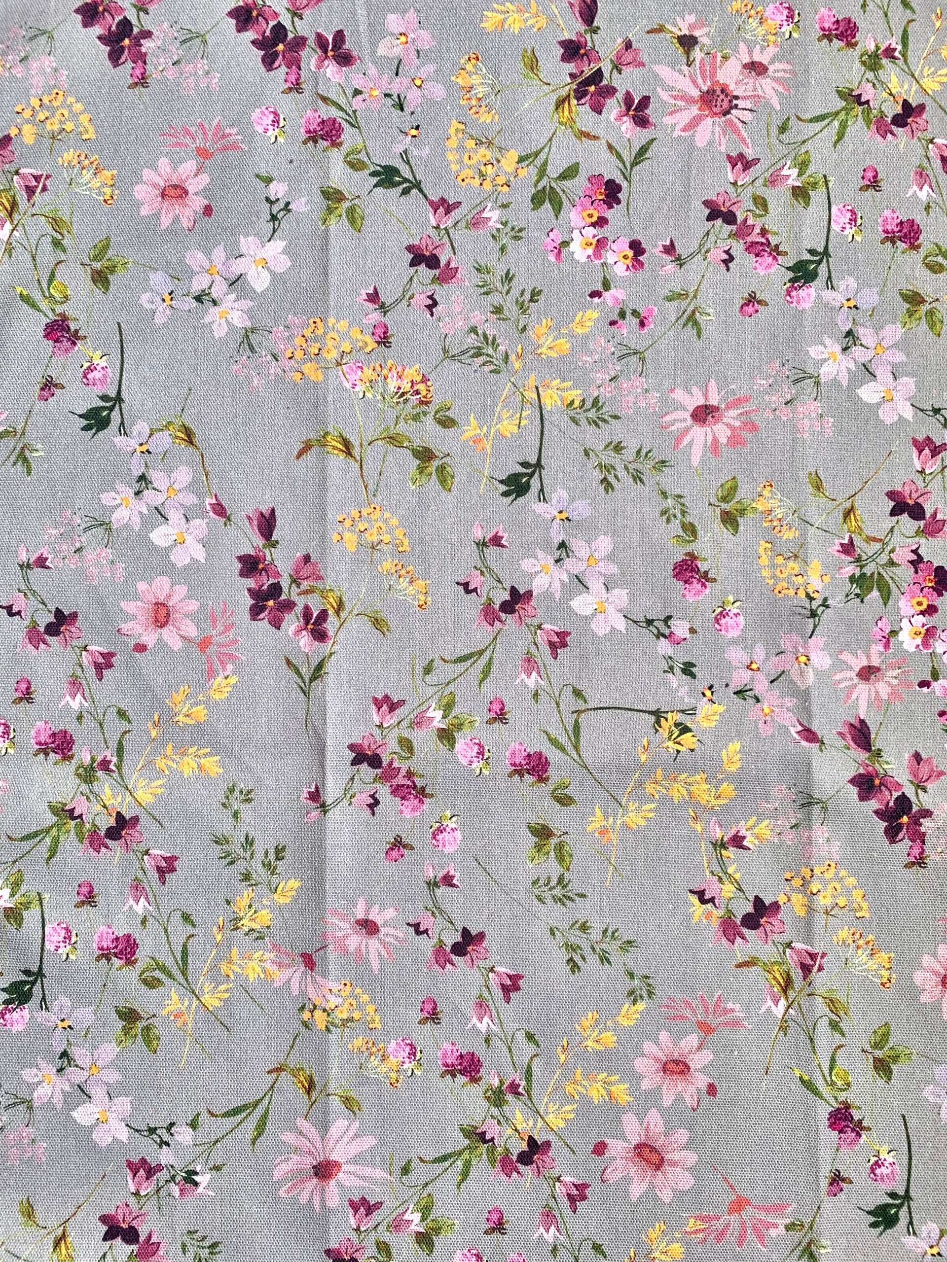 Wildflowers on Grey Chef Towel || Nature Inspired Kitchen Towel