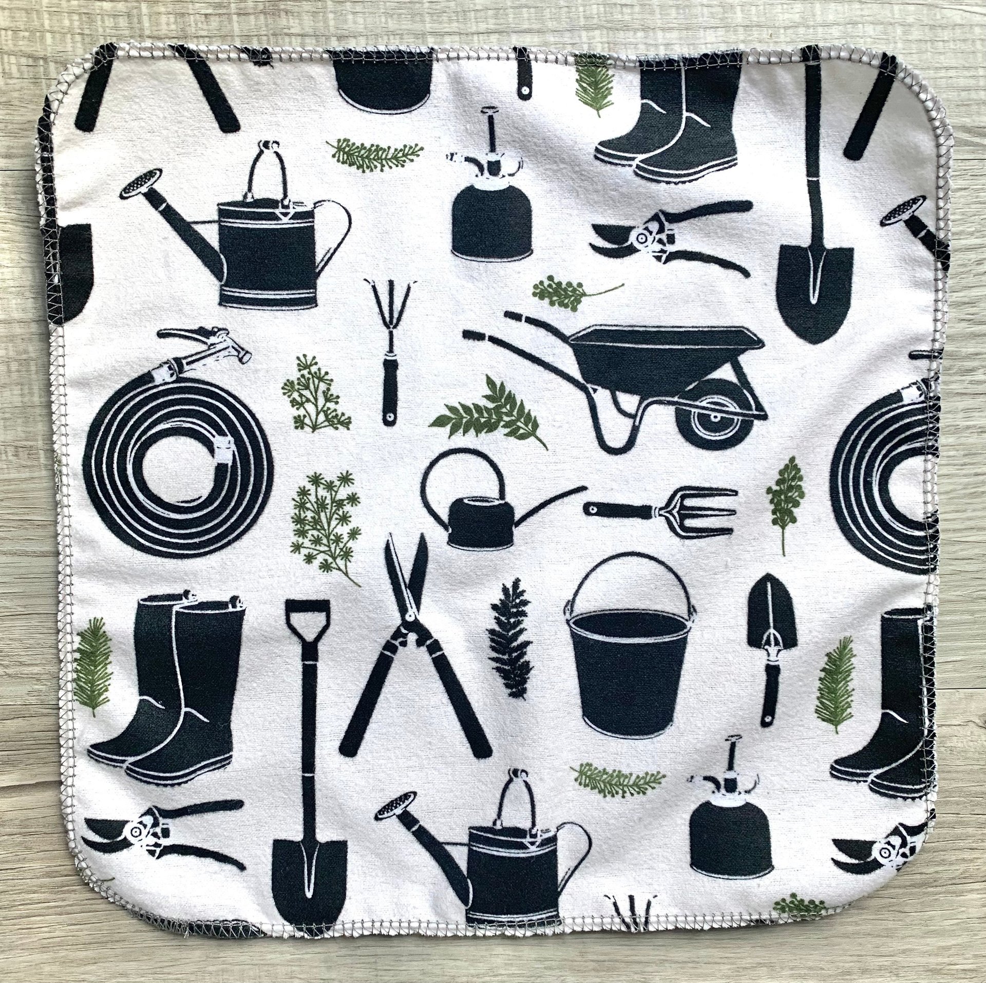 Gardening Tools Paperless Towels || Unpaper Towels || Eco Kitchen || Cloth Napkins 12x12 Sheets || Gardener Lover Gift