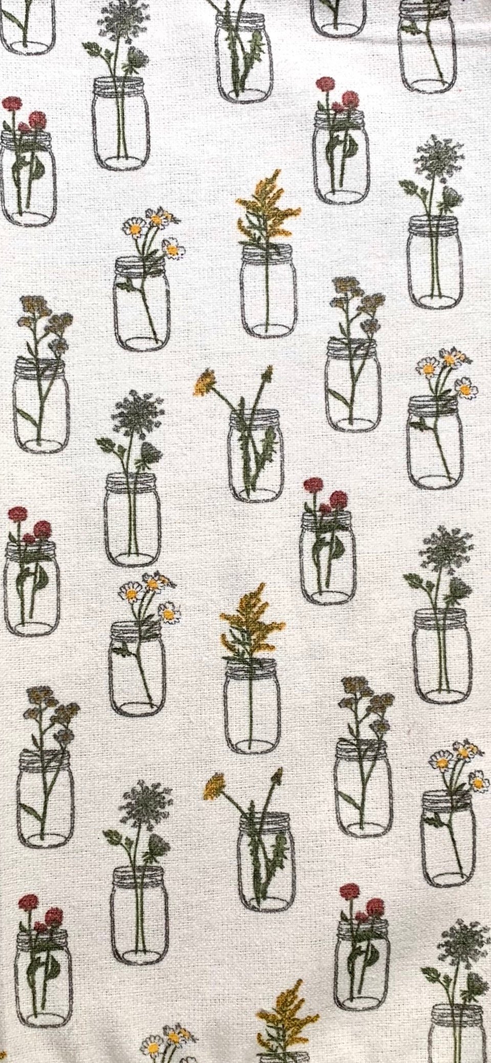 Mason Jar Flowers Paperless Towels || Floral Unpaper Towels || 12x12 