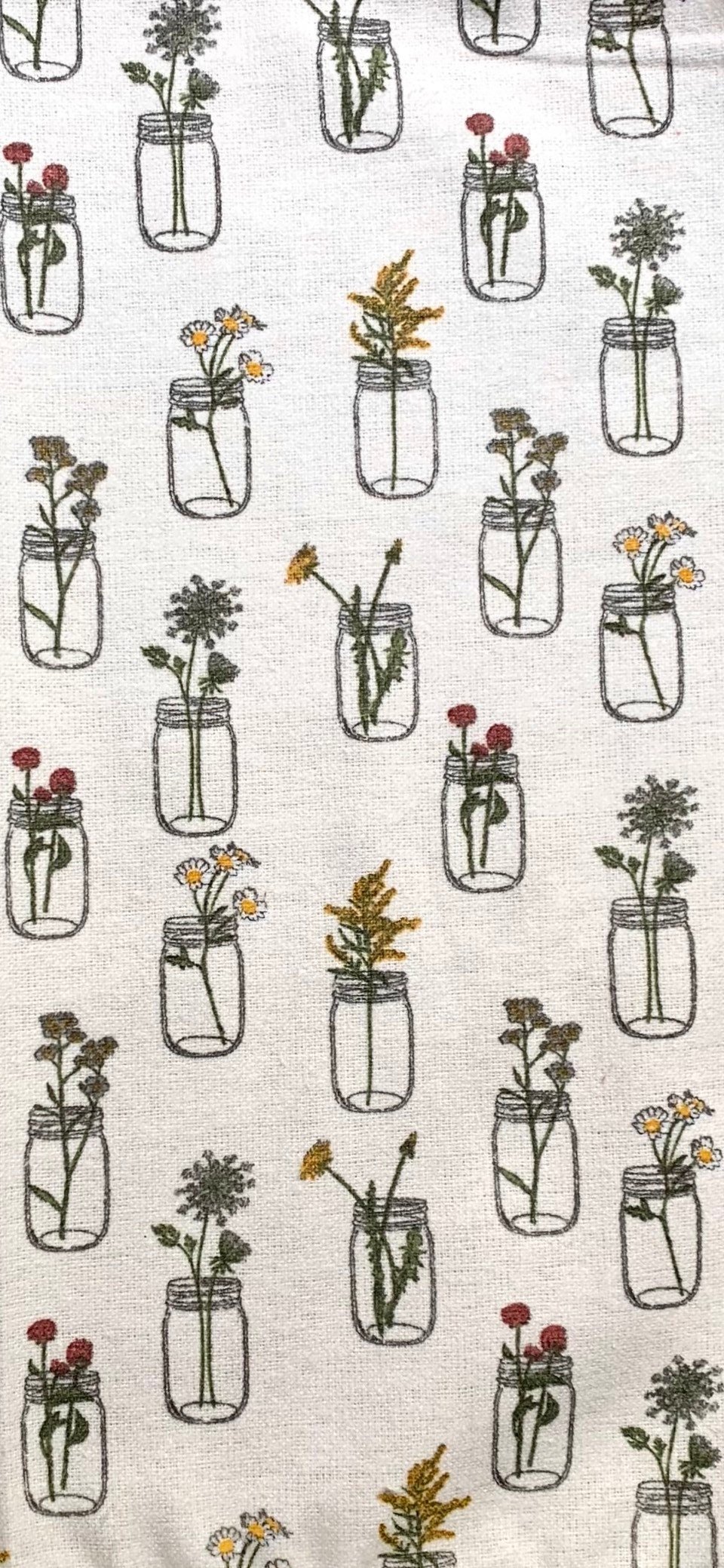 Mason Jar Flowers Paperless Towels || Unpaper Towels || Eco Kitchen Gift Botanical || 12x12 Sheets