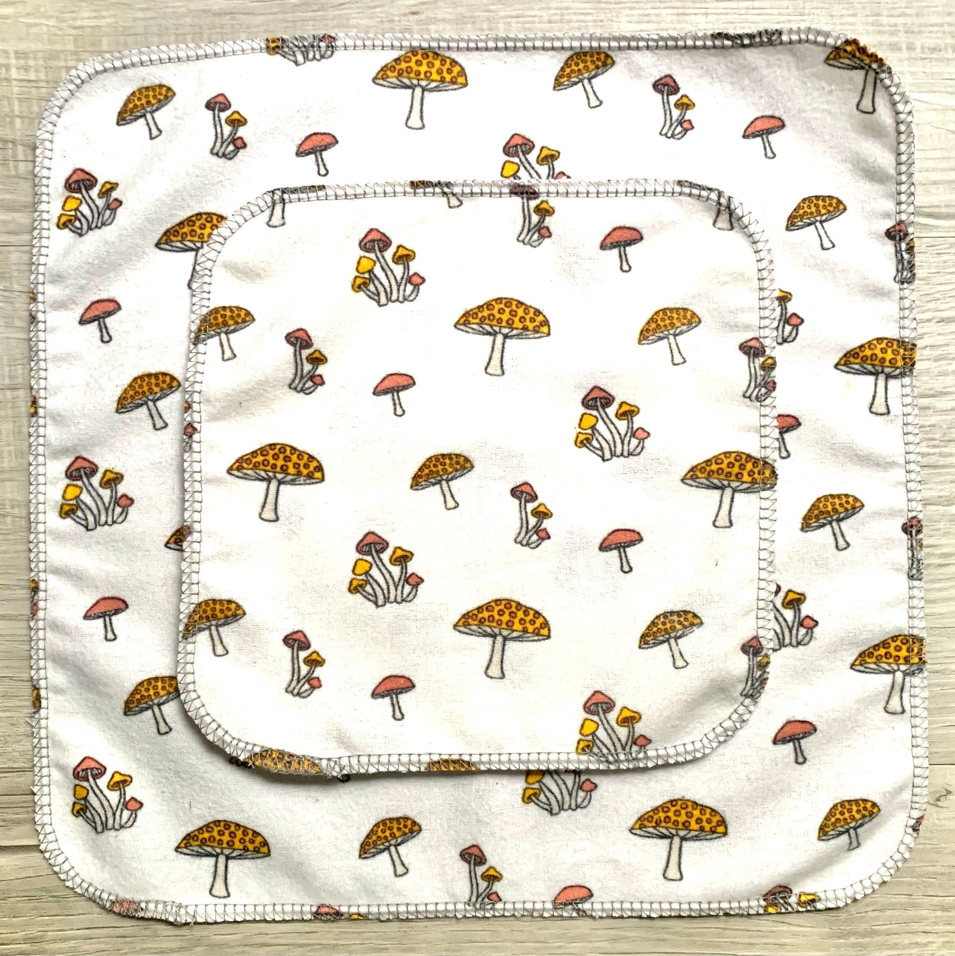 Funny Mushrooms Paperless Towels || Unpaper Towels || Eco Sustainable Zero Waste Kitchen || Mushroom Cloth Napkins 12x12 Sheets