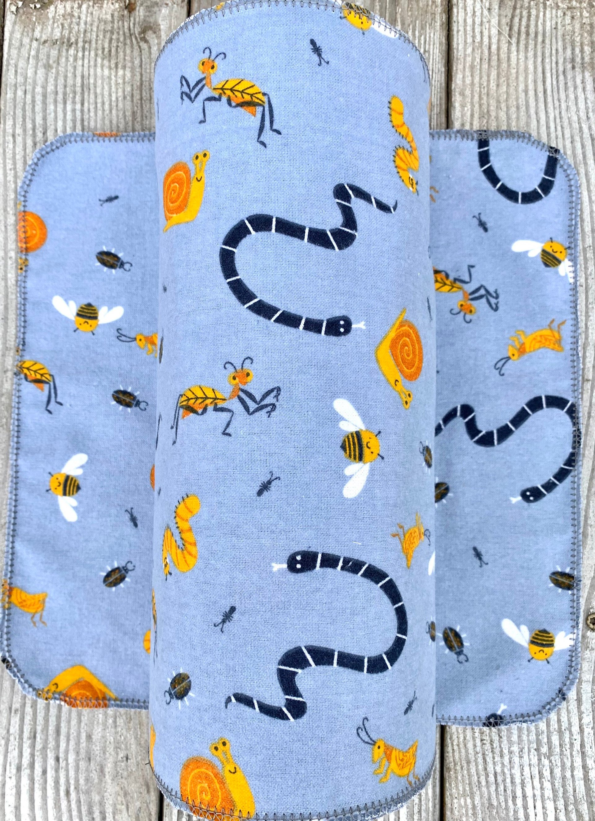 Snails • Snakes & Bees Paperless Towels || Unpaper Towels || Eco Sustainable Kitchen 12x12 Sheets