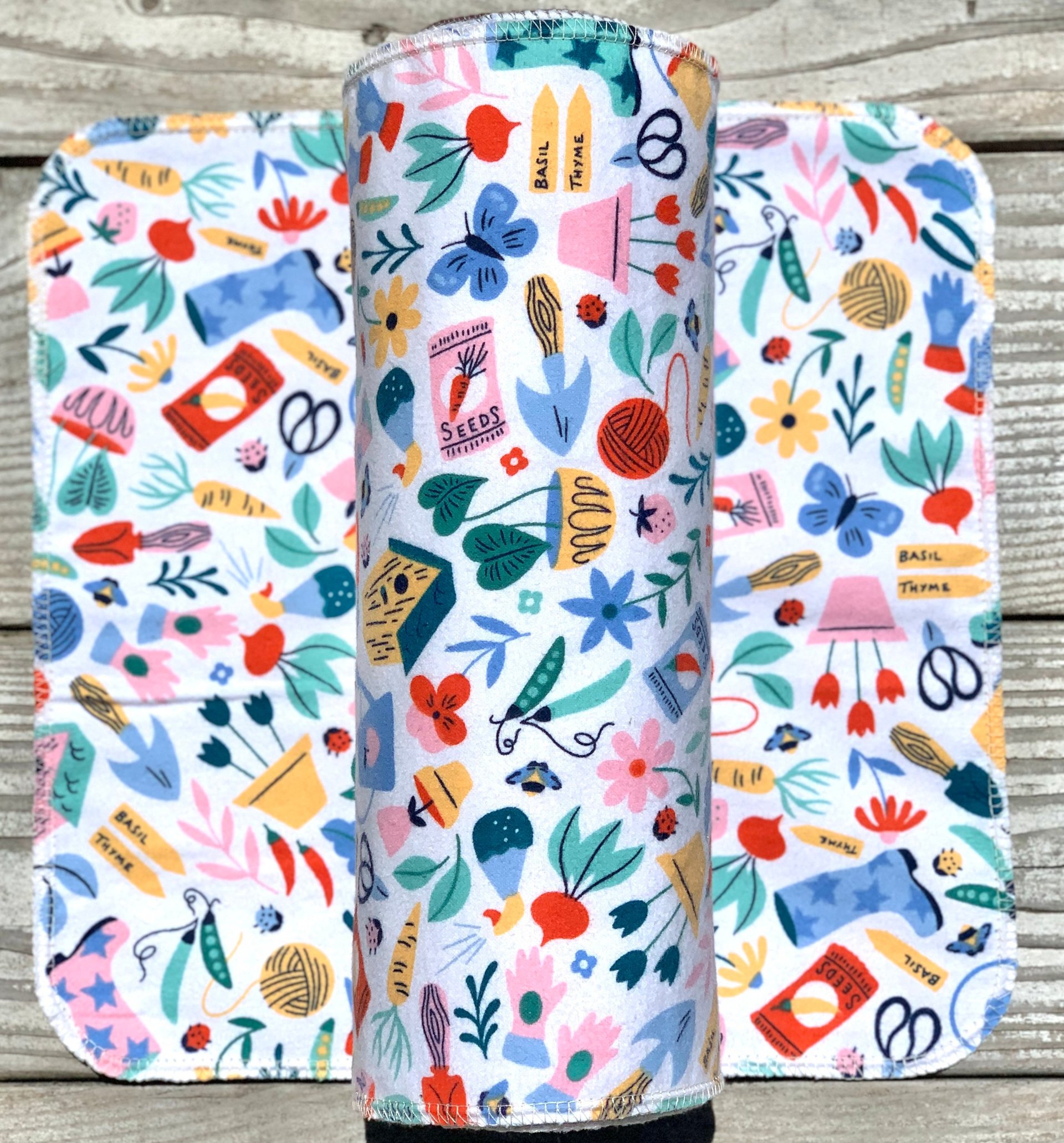 Gardening Fun Paperless Towels || Unpaper Towels || Eco Sustainable 12x12 Sheets