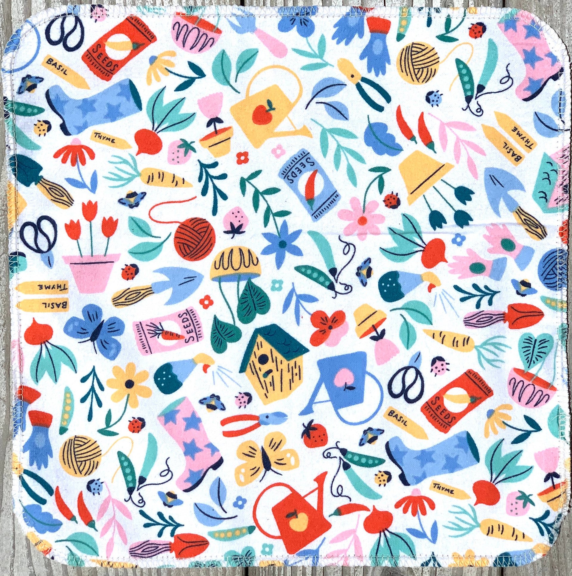Gardening Fun Paperless Towels || Unpaper Towels || Eco Sustainable 12x12 Sheets