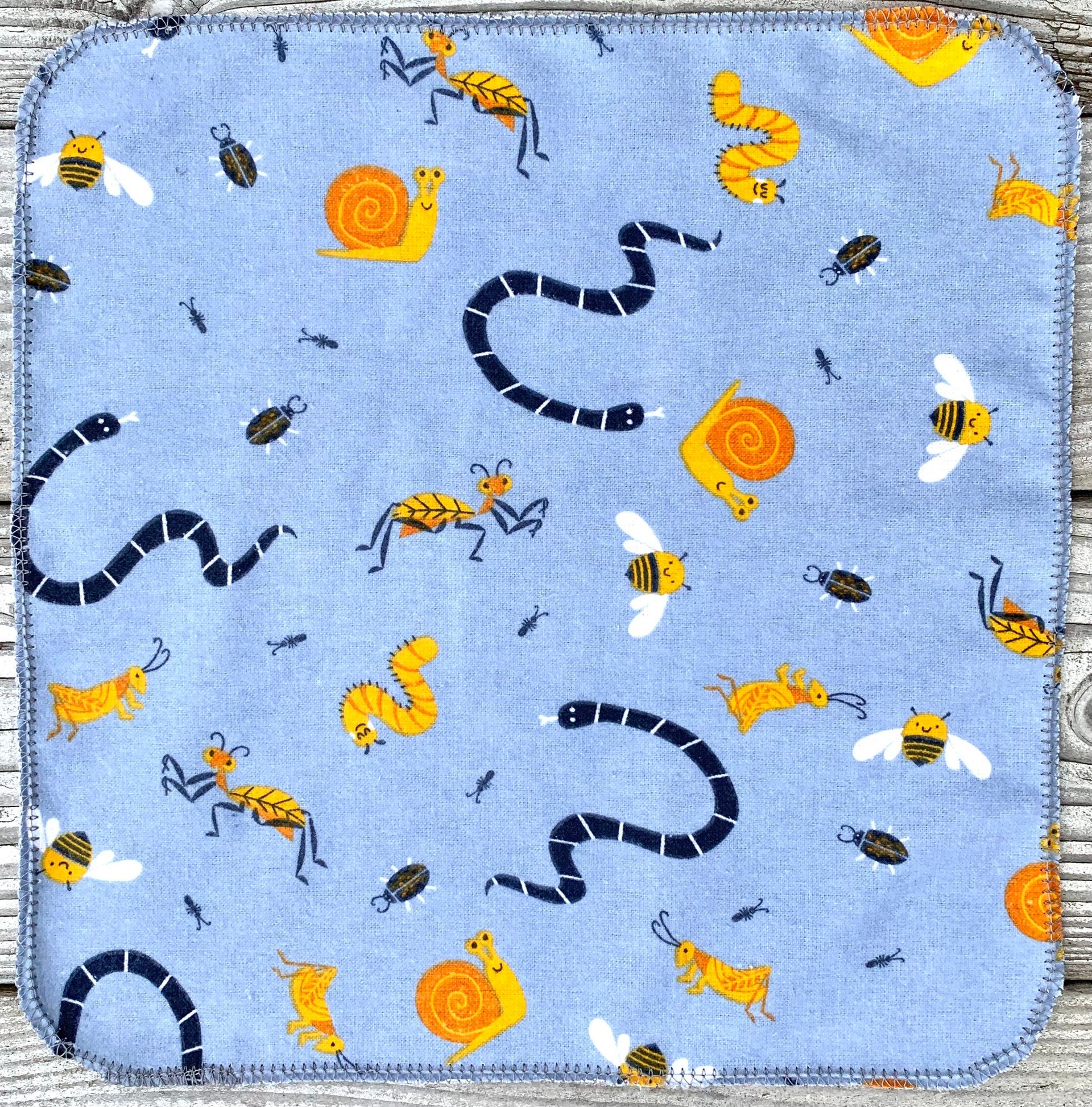 Snails • Snakes & Bees Paperless Towels || Unpaper Towels || Eco Sustainable Kitchen 12x12 Sheets
