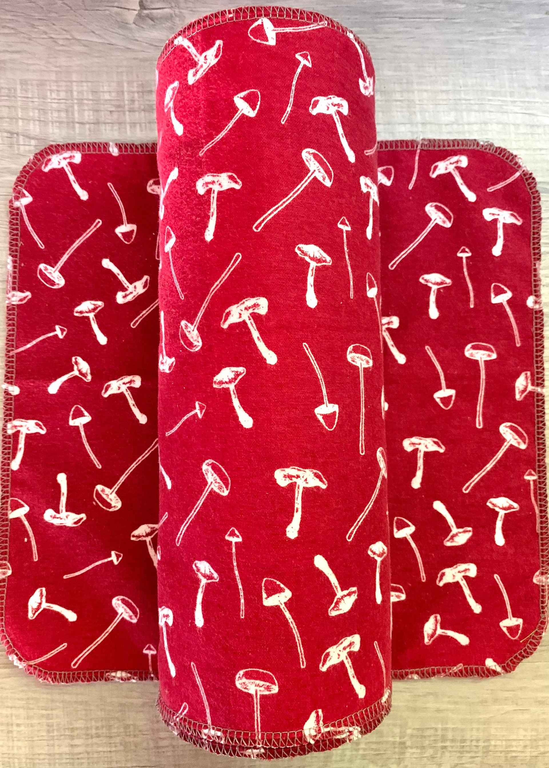 Mushrooms on burgundy Paperless Towels