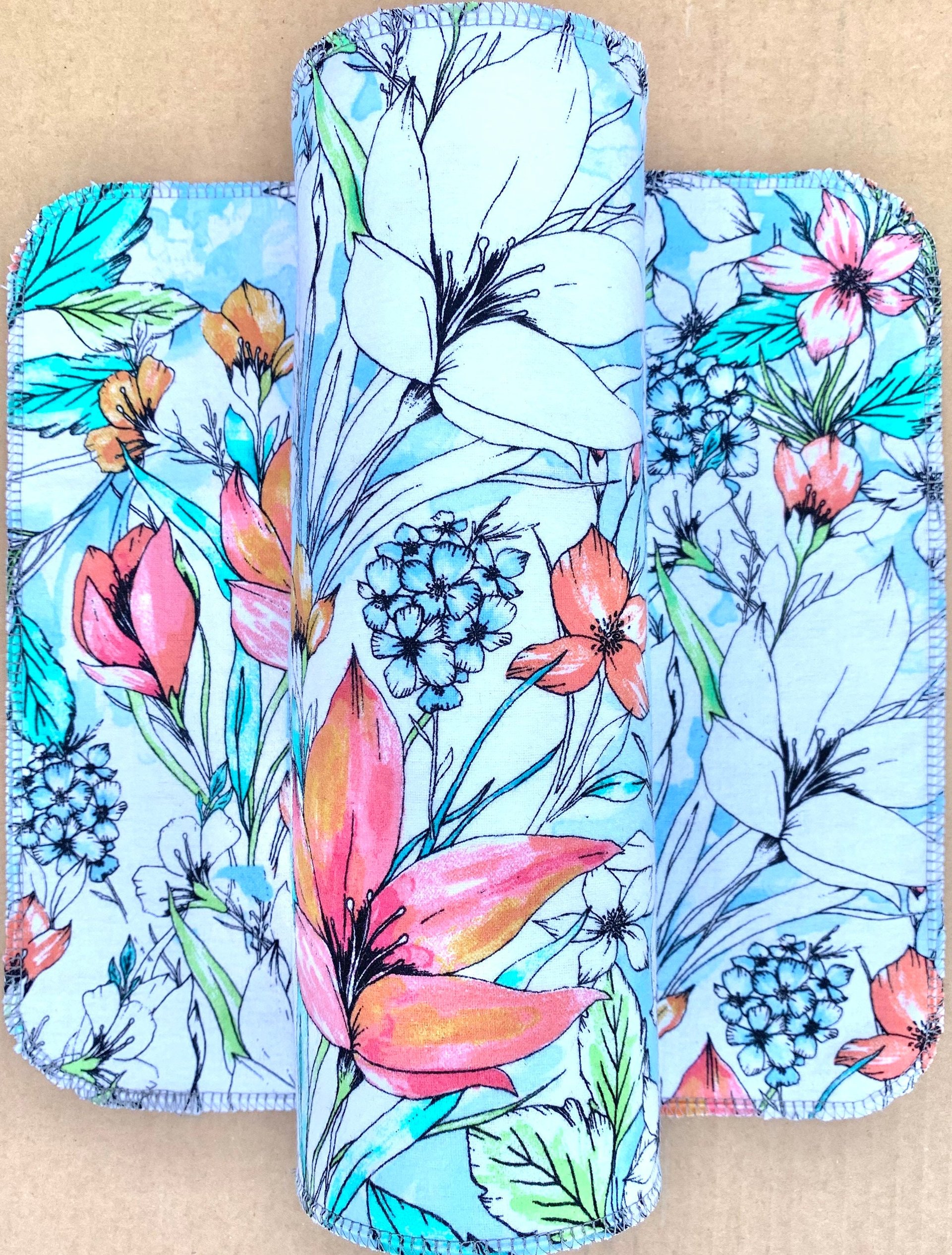 Tropical Floral Paperless Towels || Unpaper Towels || Eco Sustainable Zero Waste Kitchen Gifts 12x12 Sheets