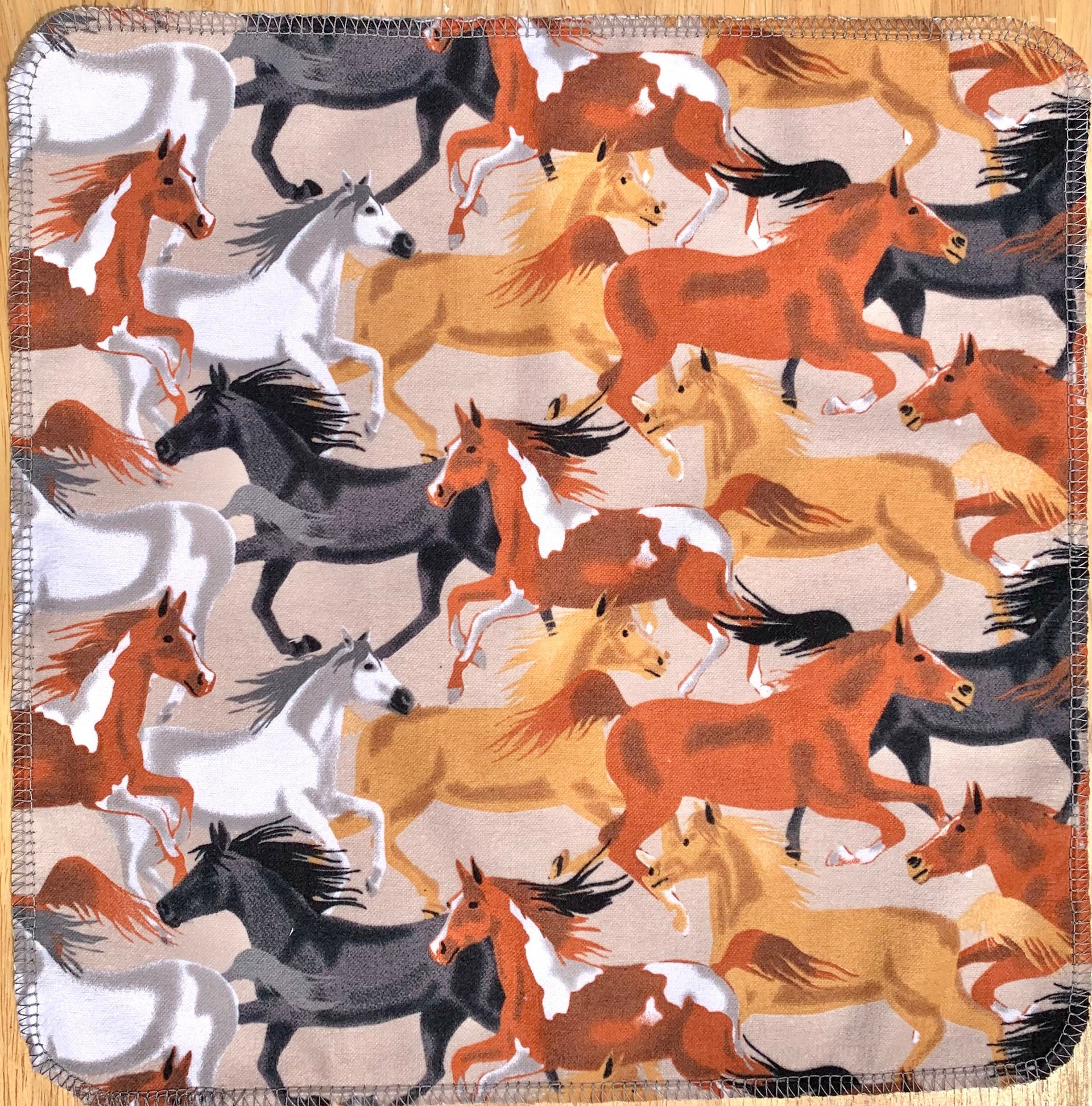 Wild Horses Paperless Towels || Unpaper Towels ||Eco Kitchen Botanical Gift 12x12 Sheets