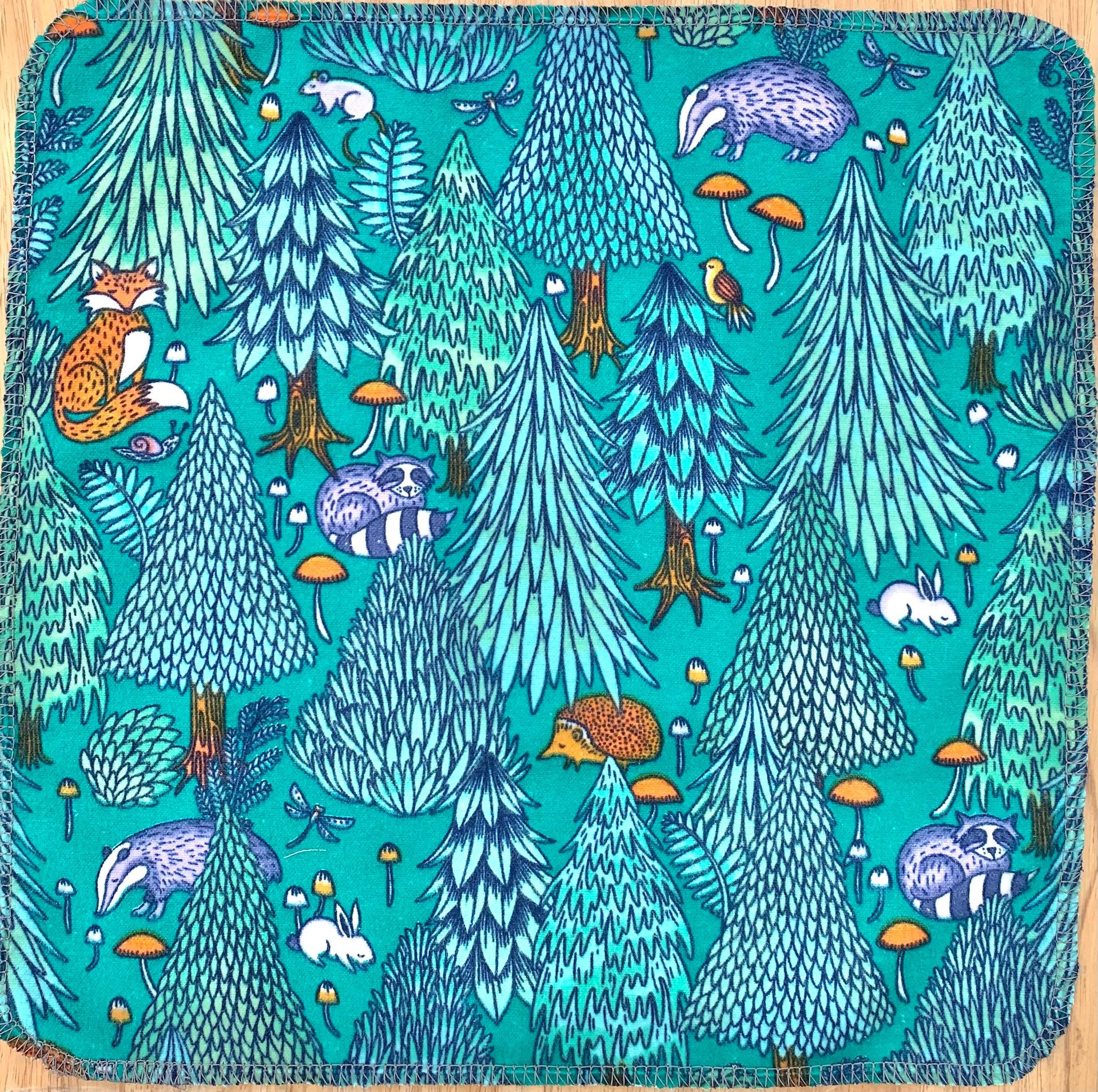 Woodland Forest Animals Paperless Towels || Unpaper Towels || Eco Kitchen Gifts || 12x12 Sheets