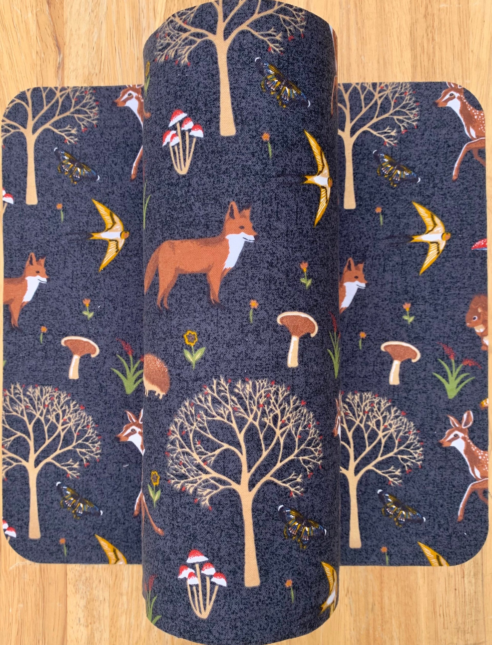 Woodland Animals Paperless Towels || Unpaper Towels || Eco Washable Paper Towels 12x12 Sheets