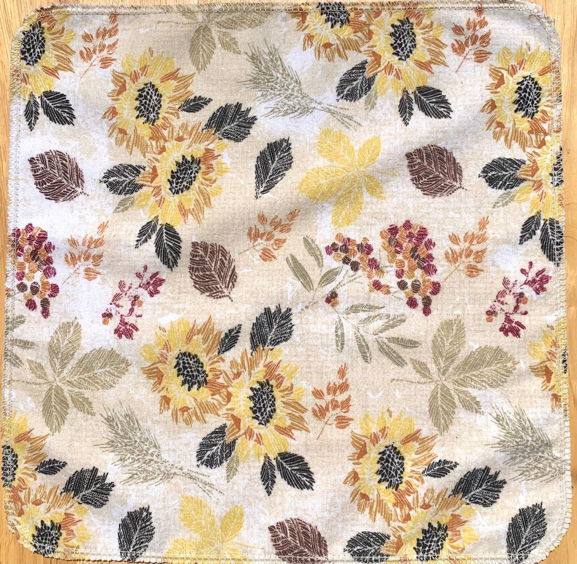 Soft Sunflowers & Greens Paperless Towels || Unpaper Towels || 12x12 sheets