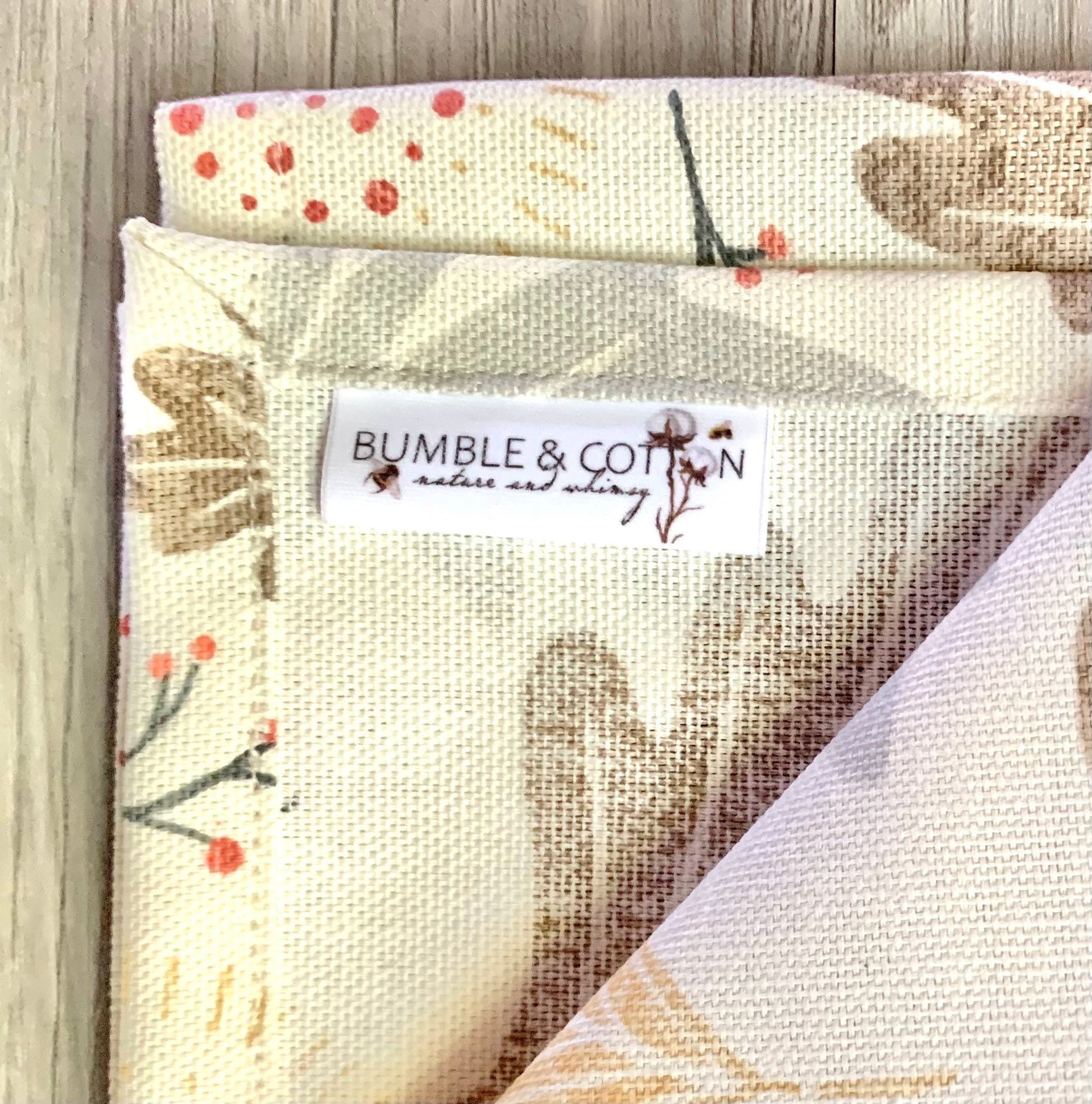 Falling Leaves & Sprigs Chef Towel || Nature Inspired Kitchen Towel
