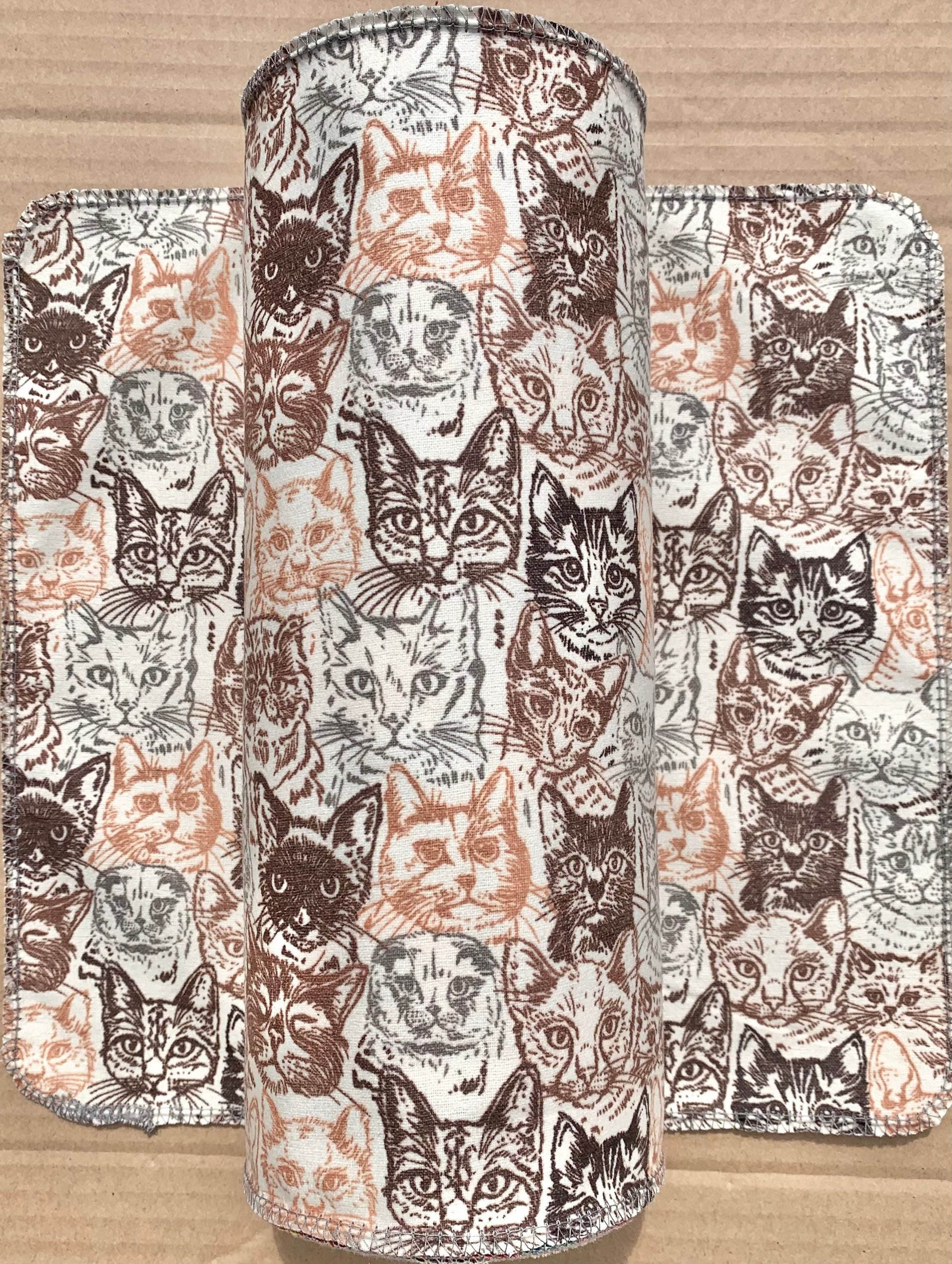 Cat Faces Paperless Towels || Unpaper Towels || Eco Kitchen Gift 12x12 Sheets