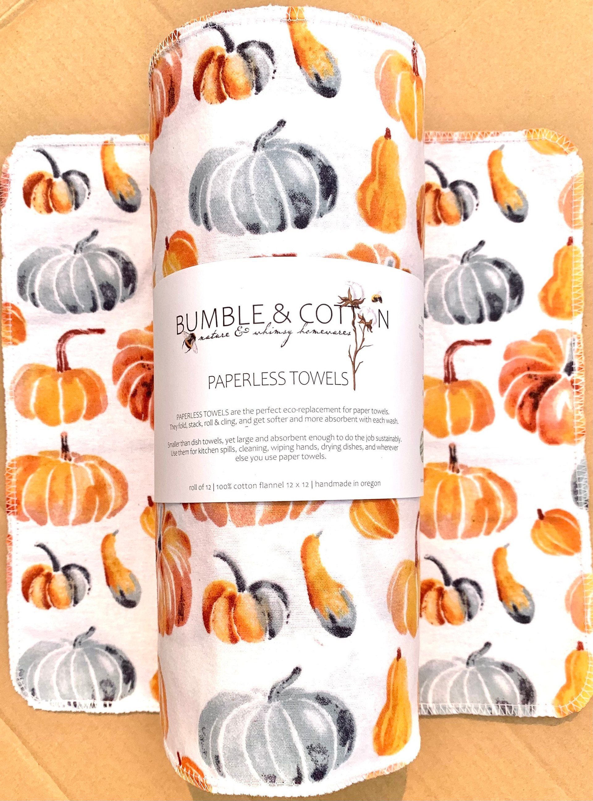 Pumpkins Paperless Towels || Unpaper Towels || Eco Sustainable