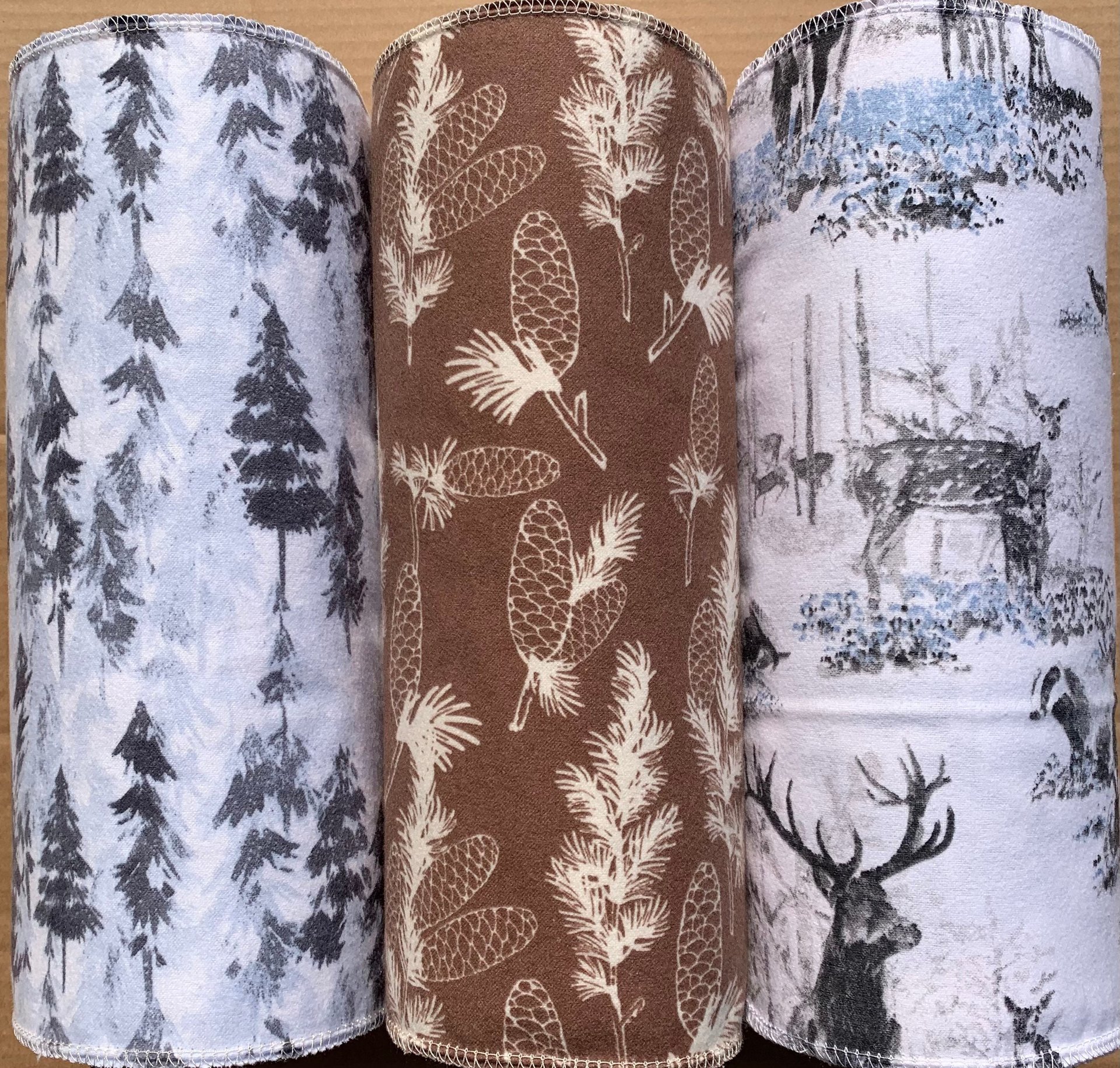 Snow Forest Trio Paperless Towels || Unpaper Towels || Zero Waste Kitchen Gifts 12x12 Sheets