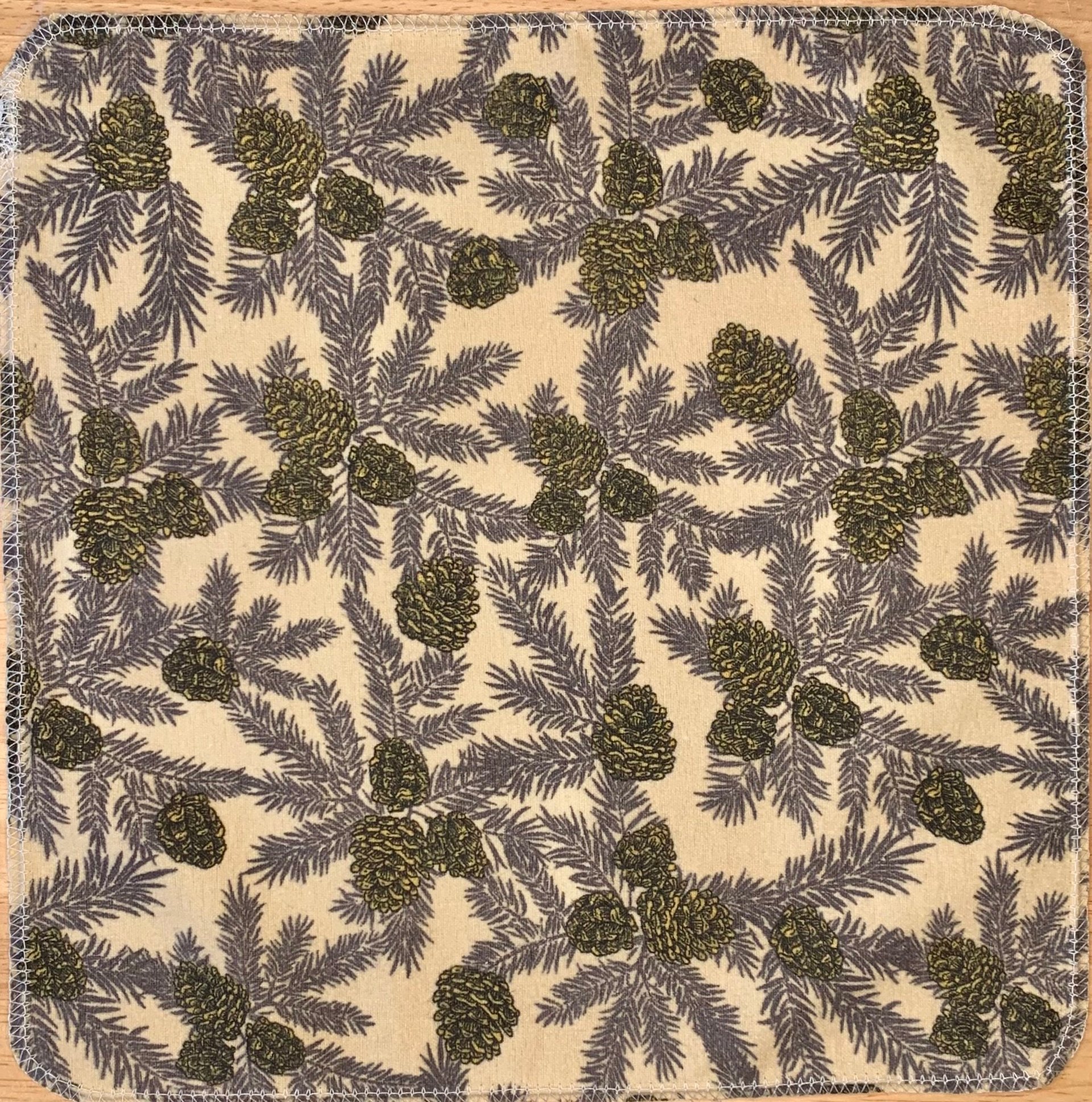 Pinecones & Branches 12x12 Paperless Towels || Unpaper Towels || Eco Kitchen Botanical Gift