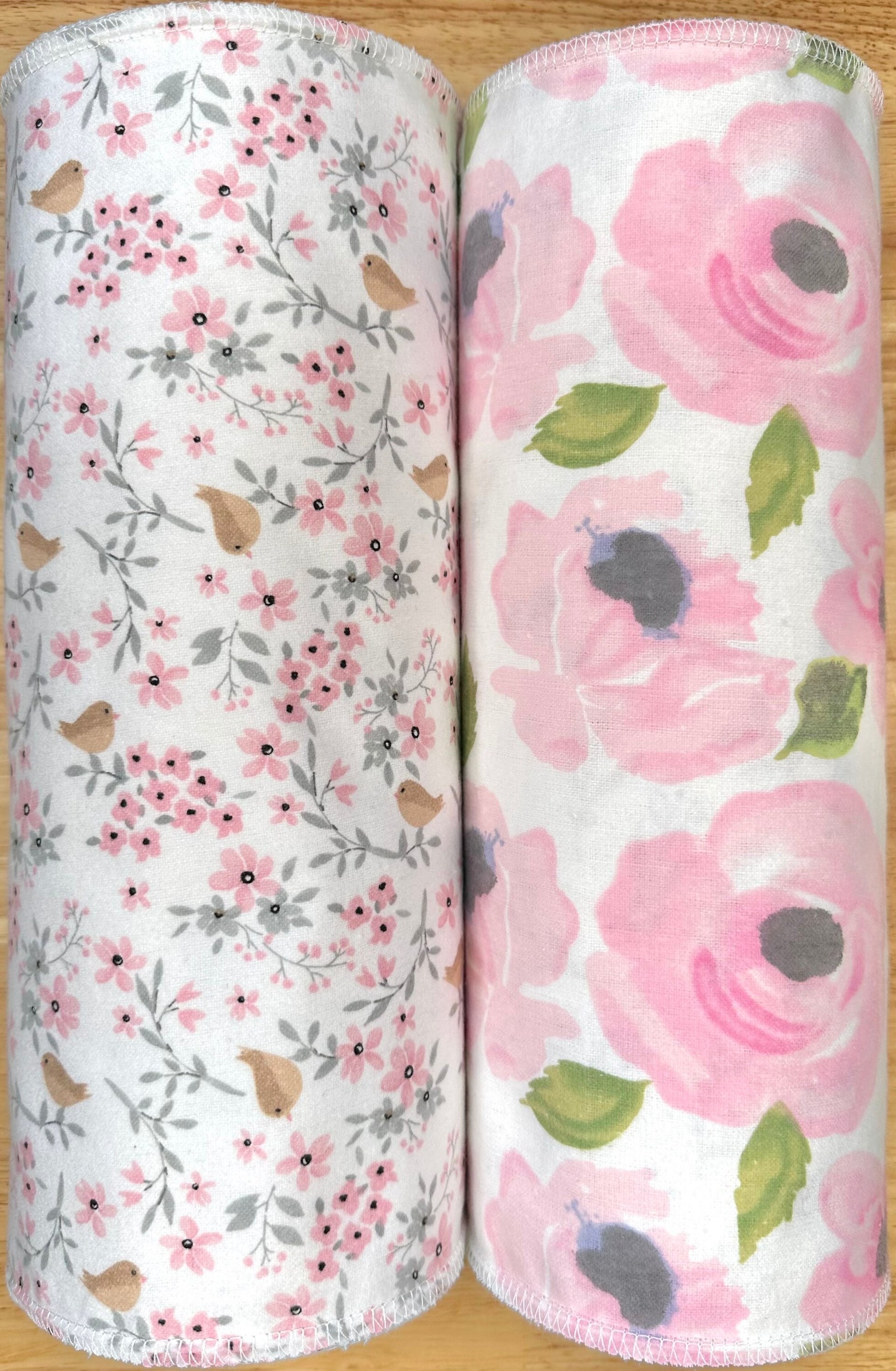 Pink Flowers Paperless Towels || Unpaper Towels Flowers || Zero-Waste || Cloth Napkins