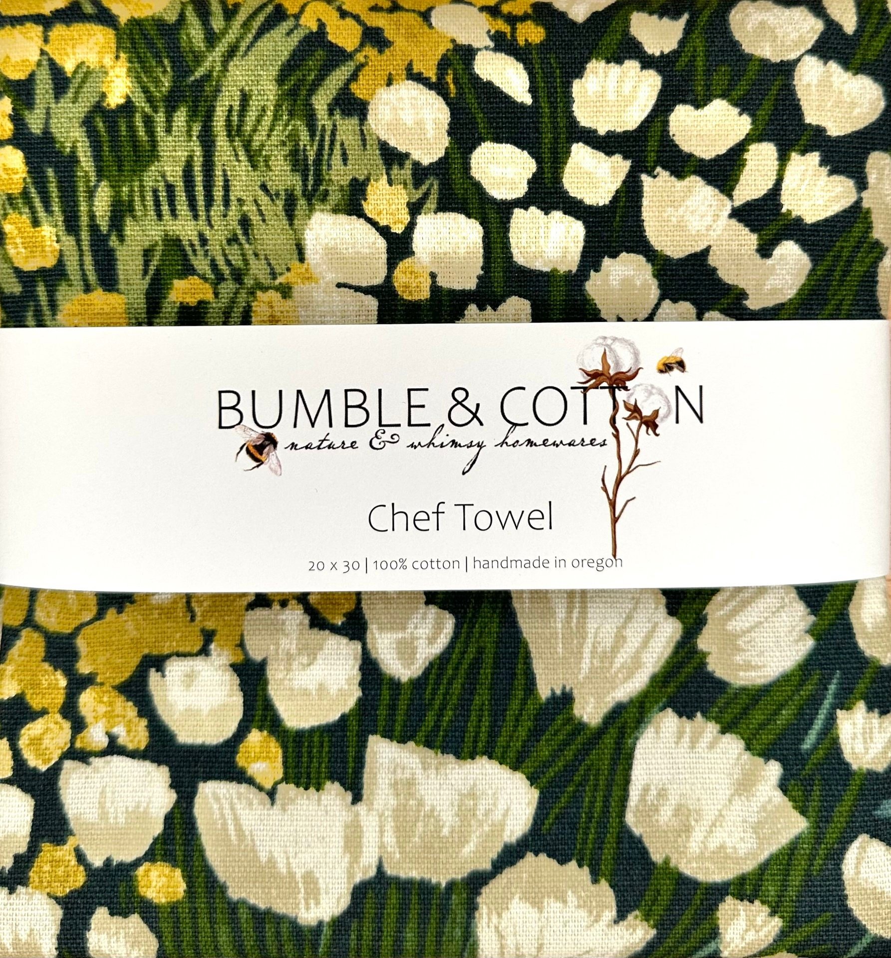 Floral Art Chef Towel || Nature Inspired Kitchen Towel