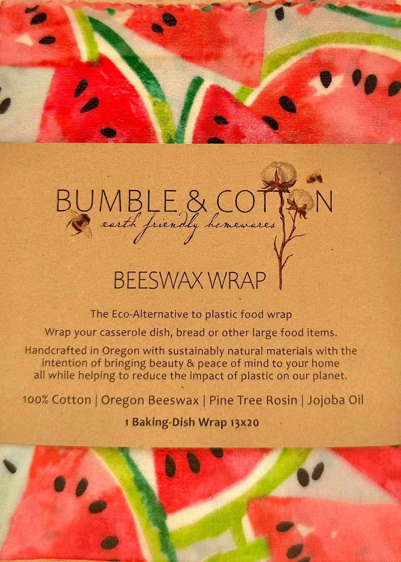 Beeswax CASSEROLE Wrap 13x20 || Plastic-free BAKING·DISH Wrap || Zero-waste Food Wrap