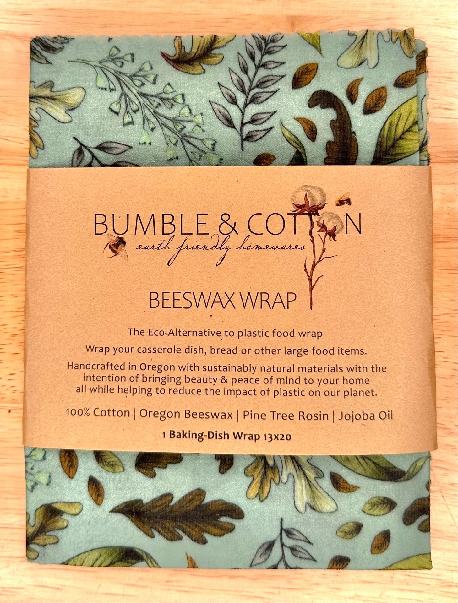 Beeswax CASSEROLE Wrap 13x20 || Plastic-free BAKING·DISH Wrap || Zero-waste Food Wrap