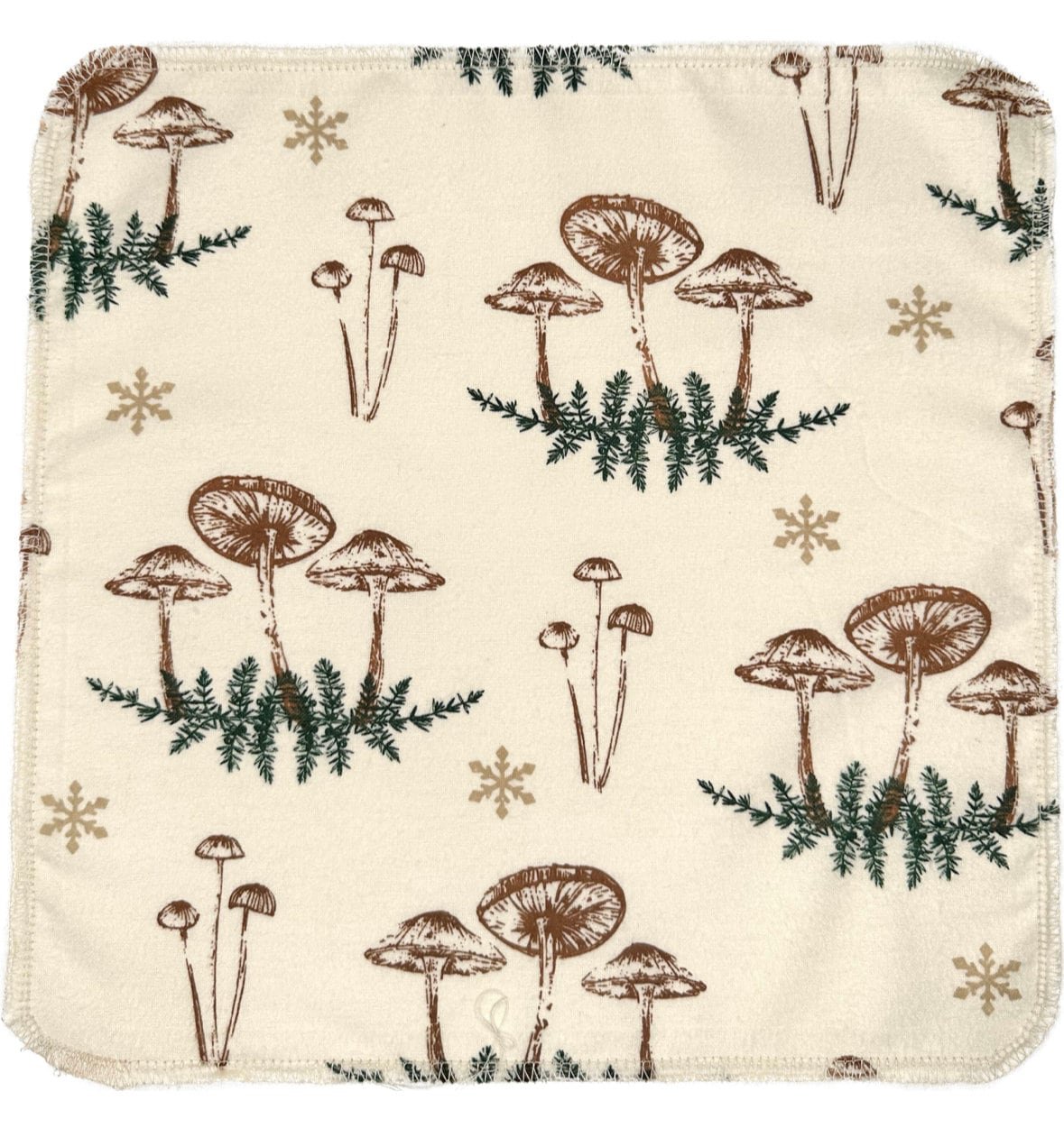 Mushrooms & Pine Branches Paperless Towels || Unpaper Towels || Eco Sustainable Zero Waste Kitchen Gifts || Cloth Napkins || 12x12 Sheets