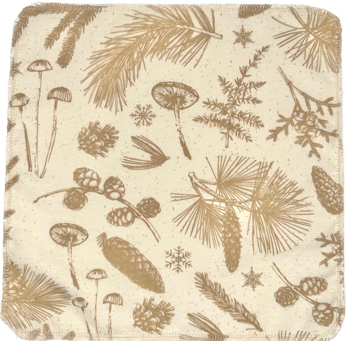 Mushrooms & Pine Branches Paperless Towels || Unpaper Towels || Eco Sustainable Zero Waste Kitchen Gifts || Cloth Napkins || 12x12 Sheets