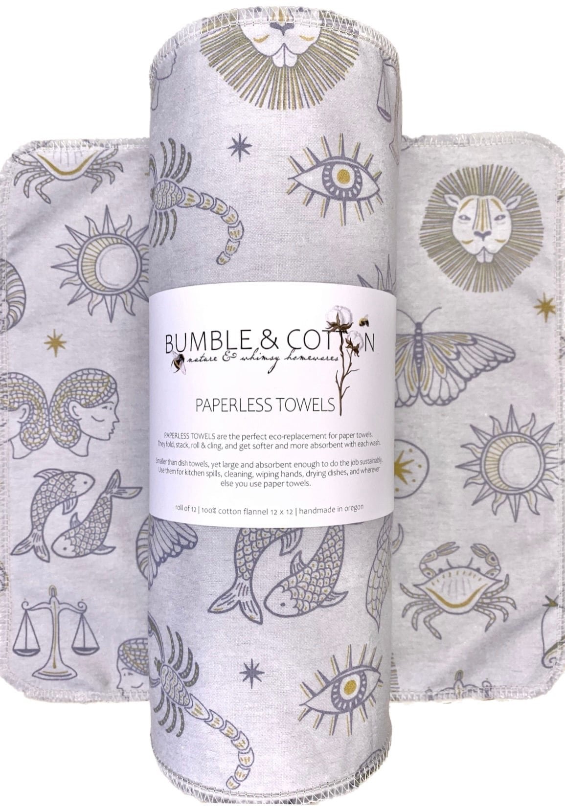 Astrology Paperless Towels || Zodiac Unpaper Towels || Eco Sustainable Zero Waste Kitchen