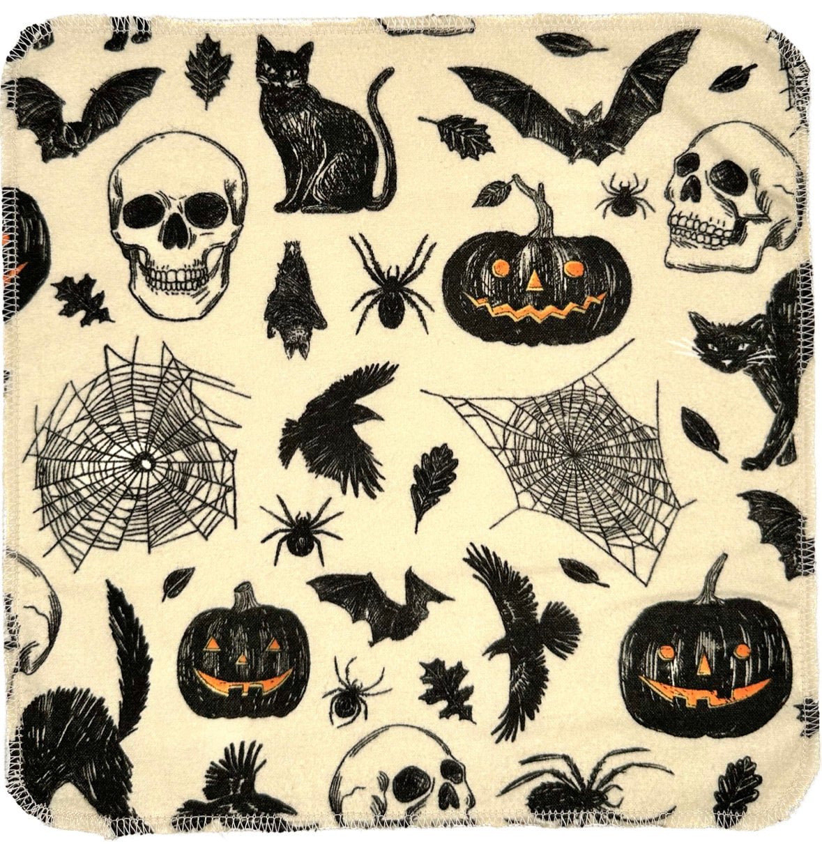 Spooky Trio Paperless Towels || Unpaper Towels || Zero Waste Halloween Kitchen