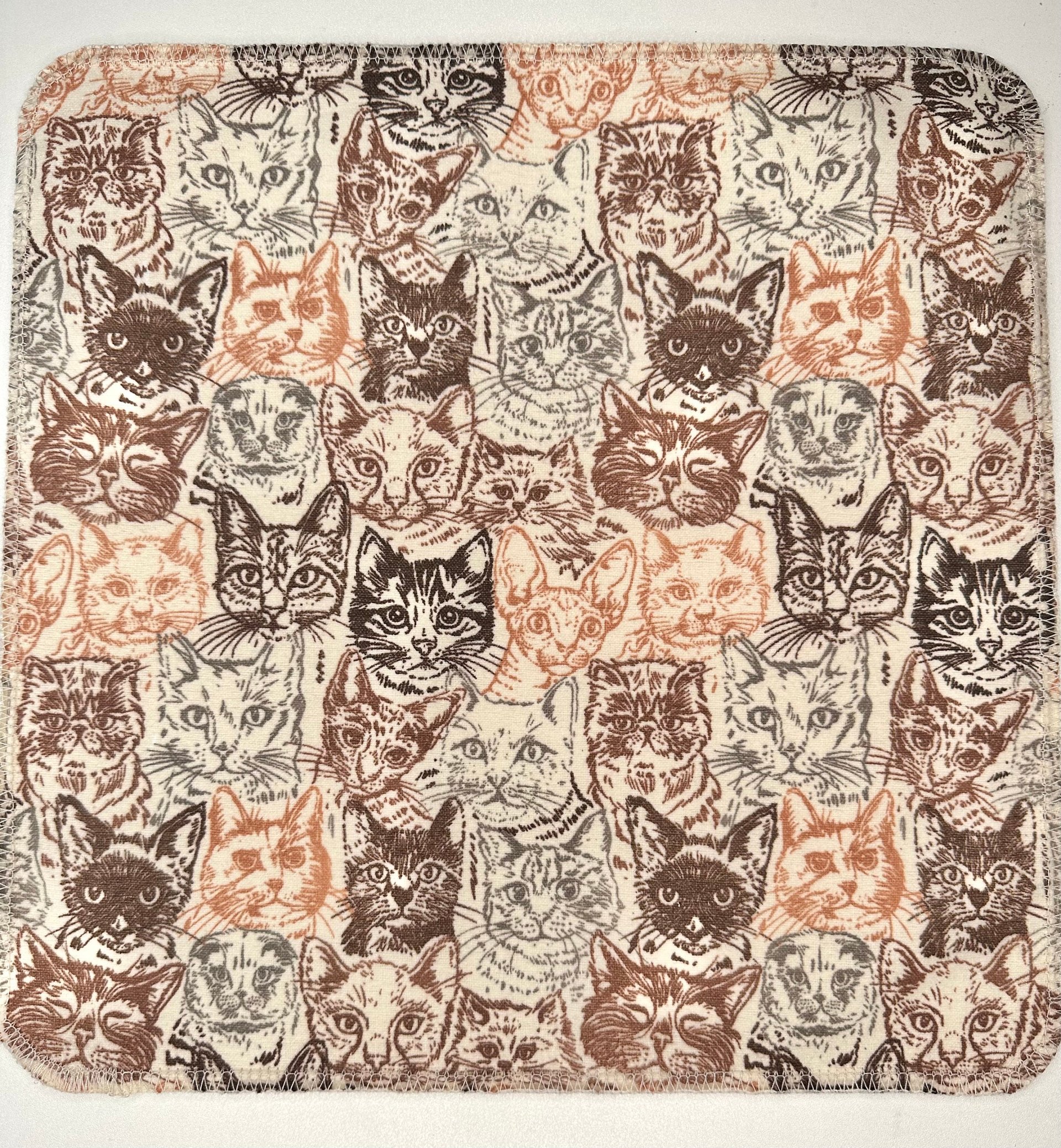 Cat Trio Paperless Towels || Unpaper Towels || Eco Kitchen Gift 12x12 Sheets