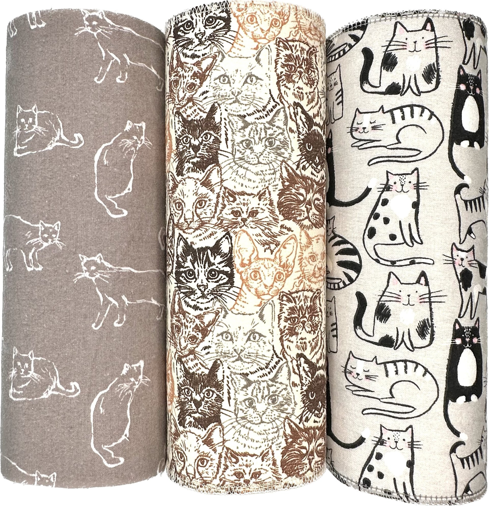 Cat Trio Paperless Towels || Unpaper Towels || Eco Kitchen Gift 12x12 Sheets