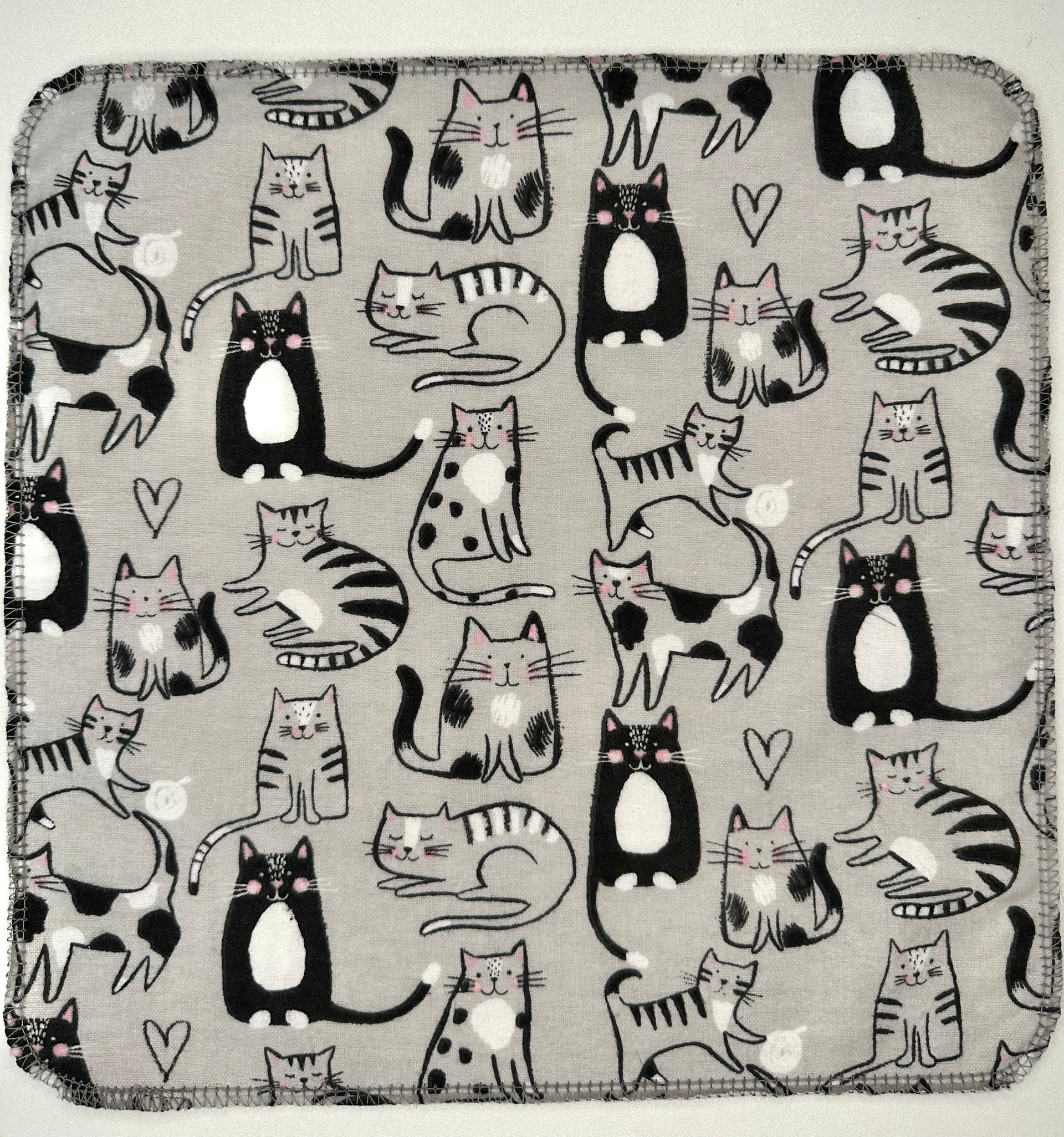 Cat Trio Paperless Towels || Unpaper Towels || Eco Kitchen Gift 12x12 Sheets