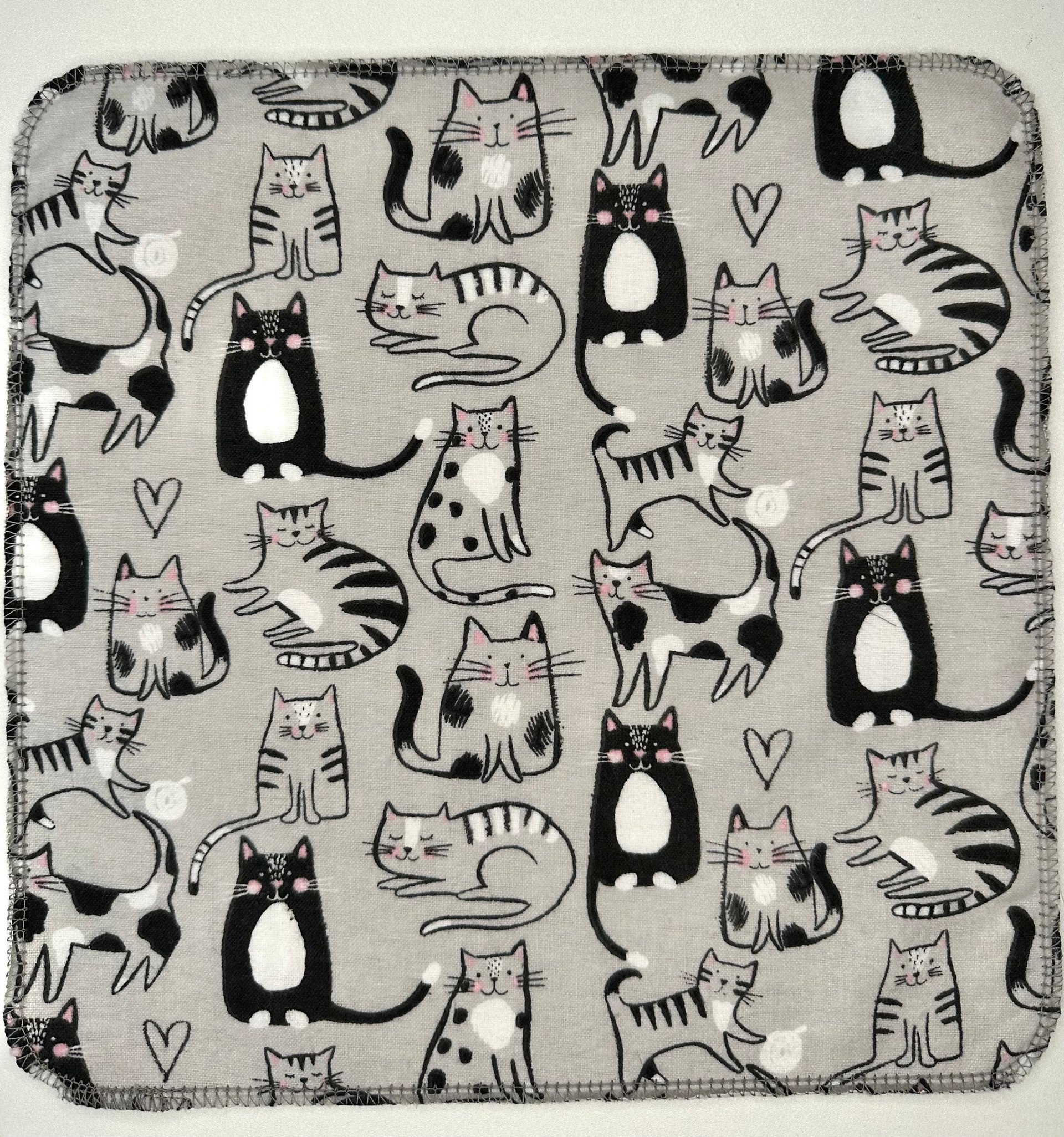 Cat Trio Paperless Towels || Unpaper Towels || Zero Waste Kitchen 12x12 Sheets