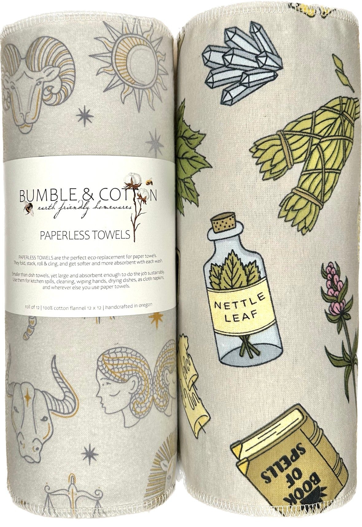 Cosmic Trio Paperless Towels || Unpaper Towels || Zero Waste Kitchen 12x12 Sheets