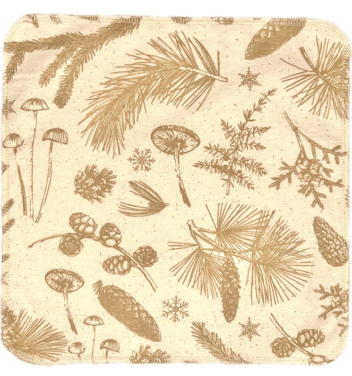 Mushroom Trio Paperless Towels || Mushrooms & Botanicals || Unpaper Towels || 12x12 Sheets || Eco-Friendly Gift