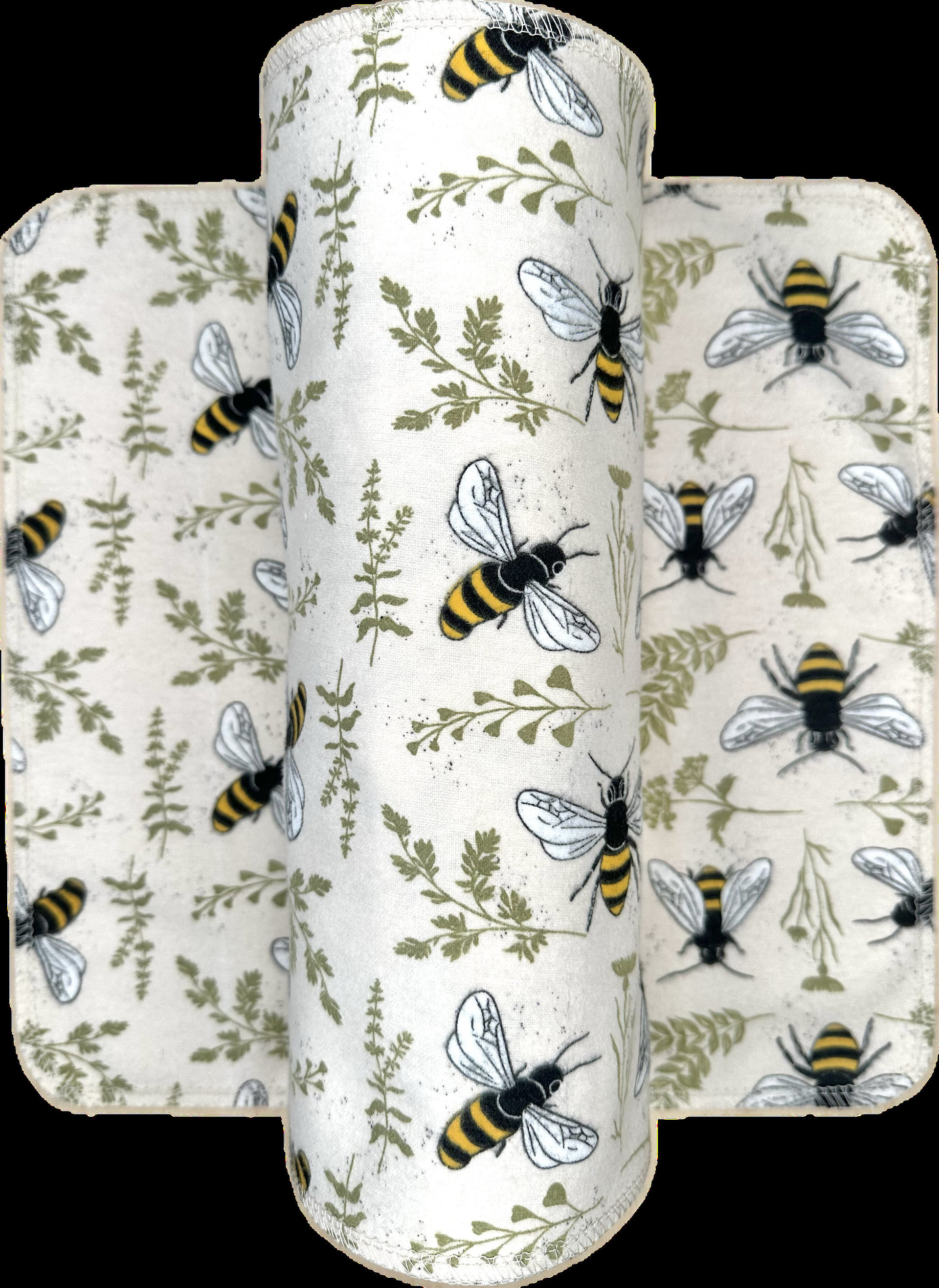 Bee’s & Plants Paperless Towels || 12 Unpaper Towels Bee print || Washable Wipes || 12x12