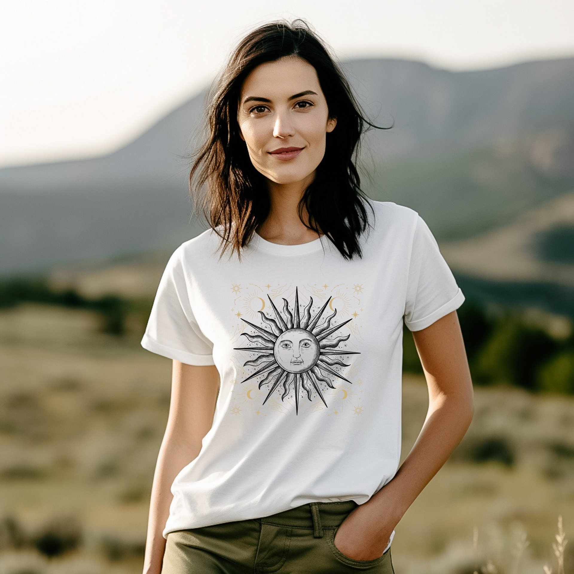 Esoteric Sun Tee Shirt || Celestrial Sun T-Shirt || Cosmic Sun T-shirt || Gender Neutral Gift