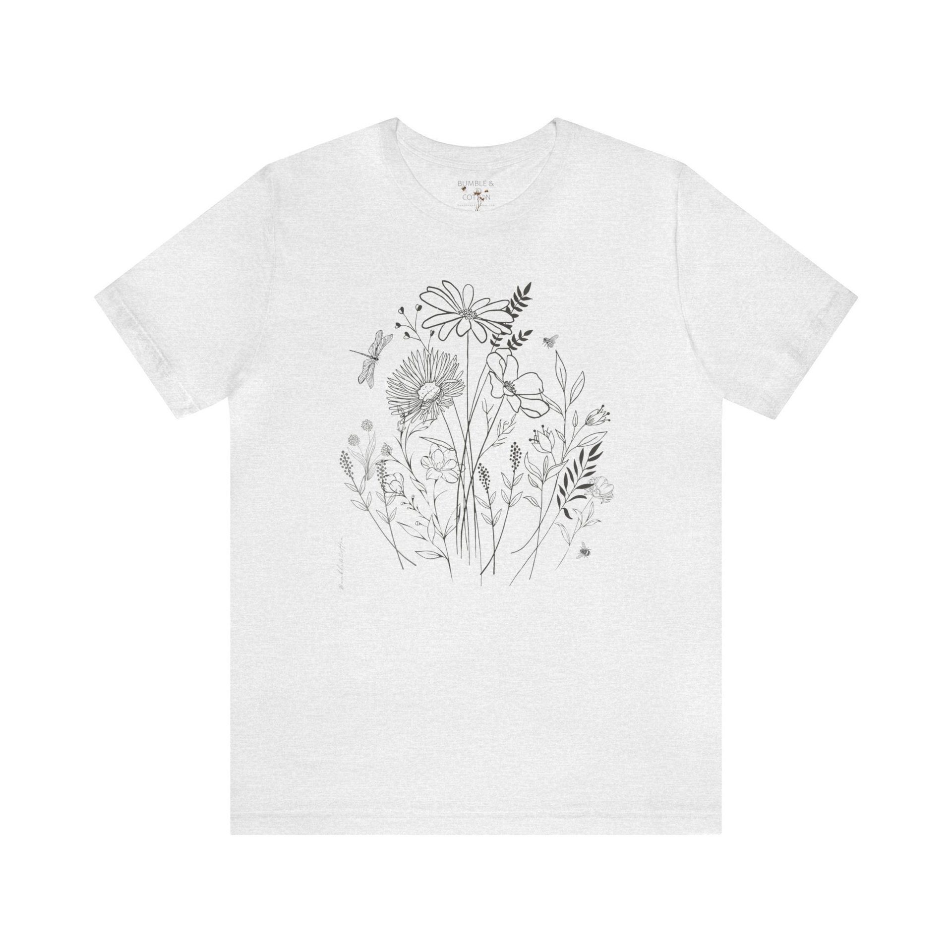 Wildflowers Tee Shirt || Flower Lover T-Shirt || Botanical Tee Shirt || Gender Neutral Gift
