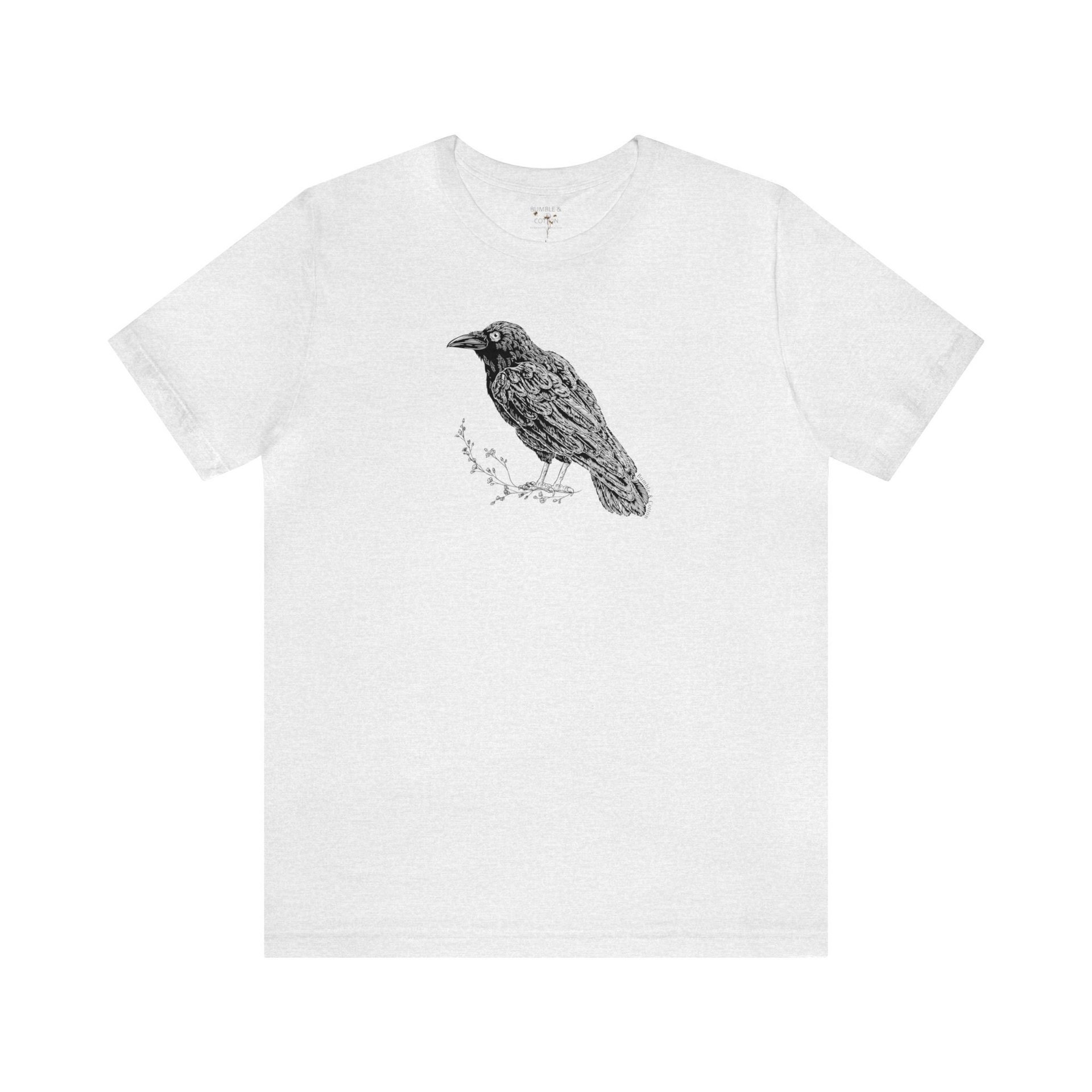 Raven Tee Shirt || Raven T-Shirt || Raven Crow Tree Eco T-shirt || Wildlife Tee Gender Neutral Gift