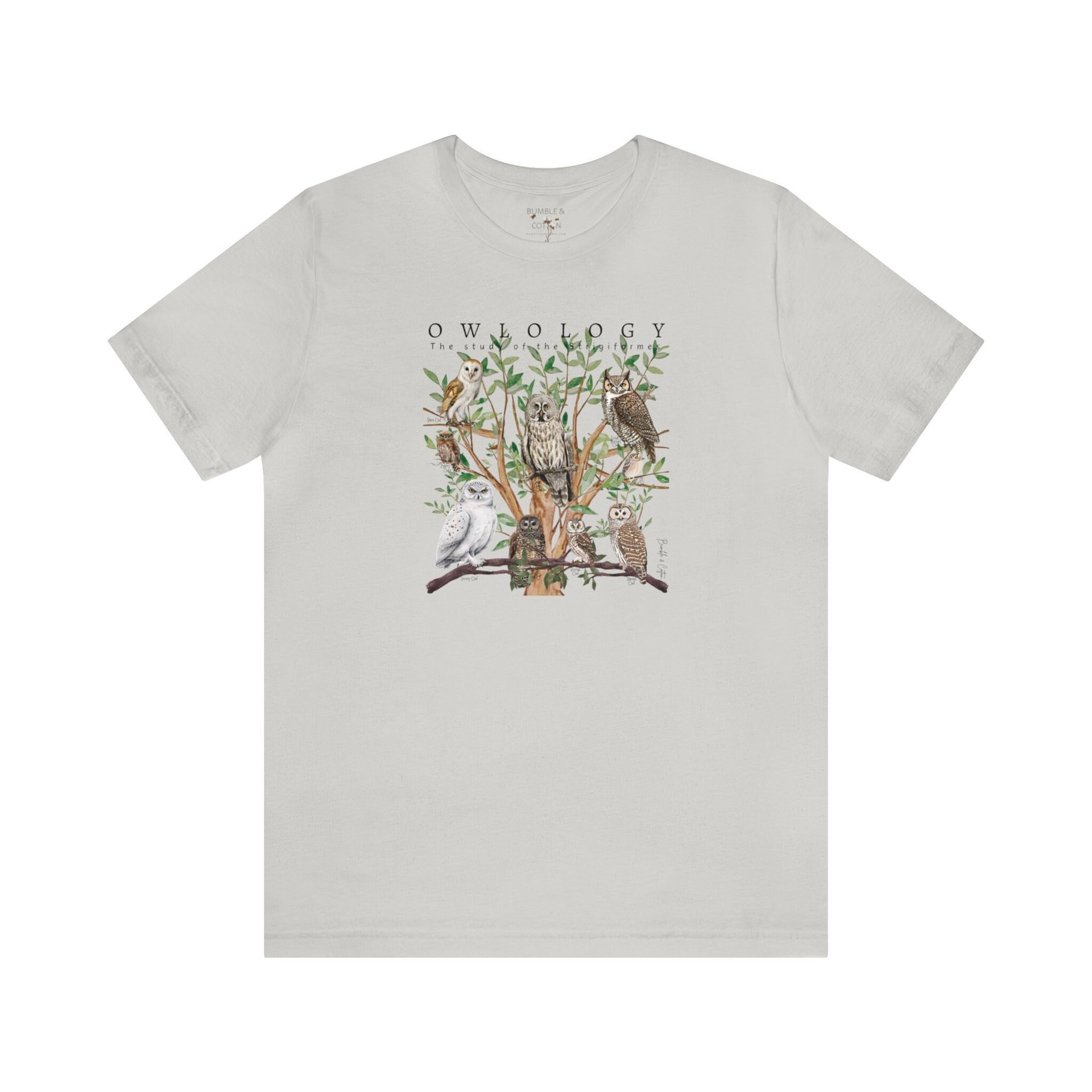 OWLOLOGY Tee Shirt || Owl T-Shirt || Wildlife Bird Eco T-shirt || Raptors Owls Strigiformes Gender Neutral Gift