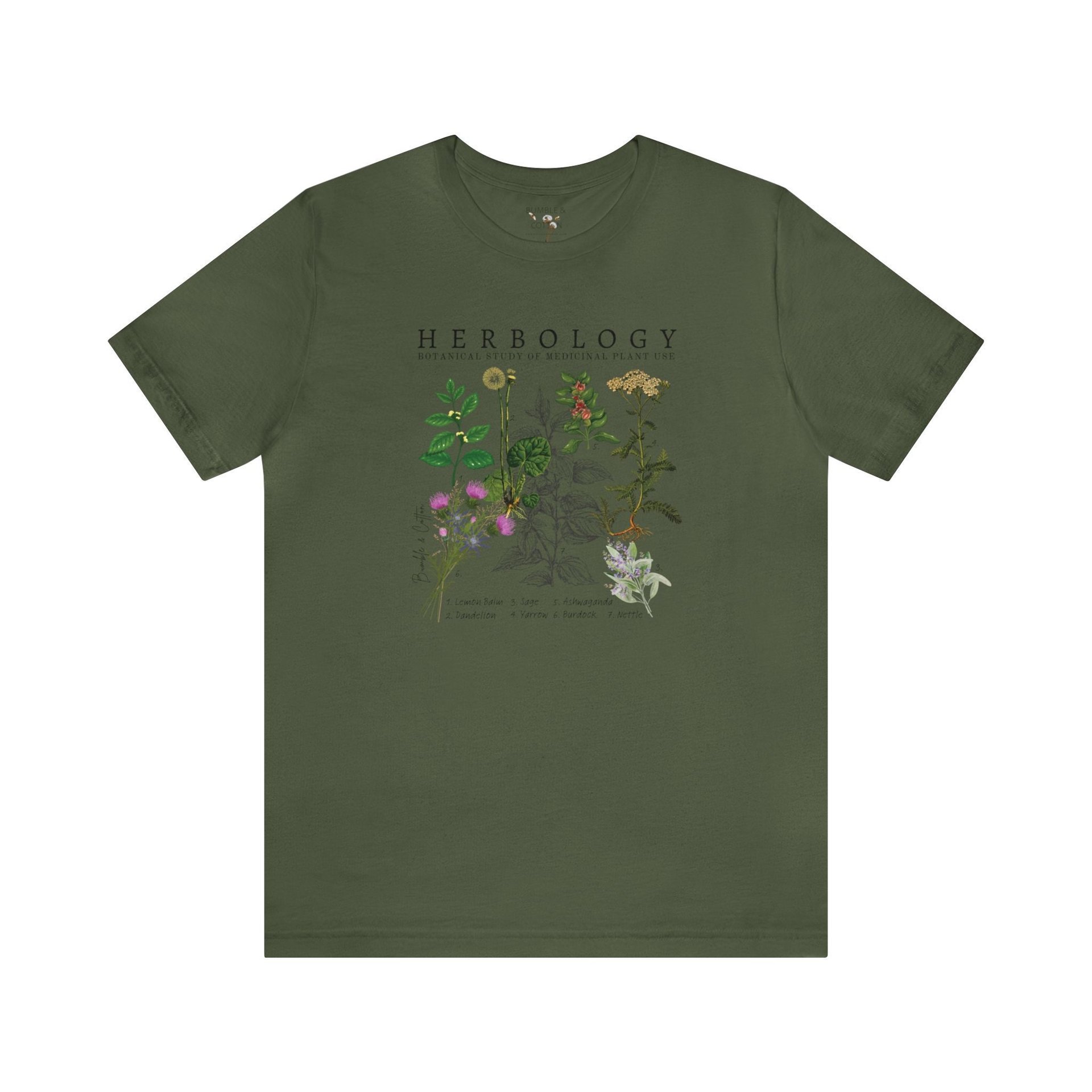 HERBOLOGY Tee Shirt || Herb Tee shirt || Botany T-Shirt || Herbal Gender Neutral Gift Eco T-Shirt