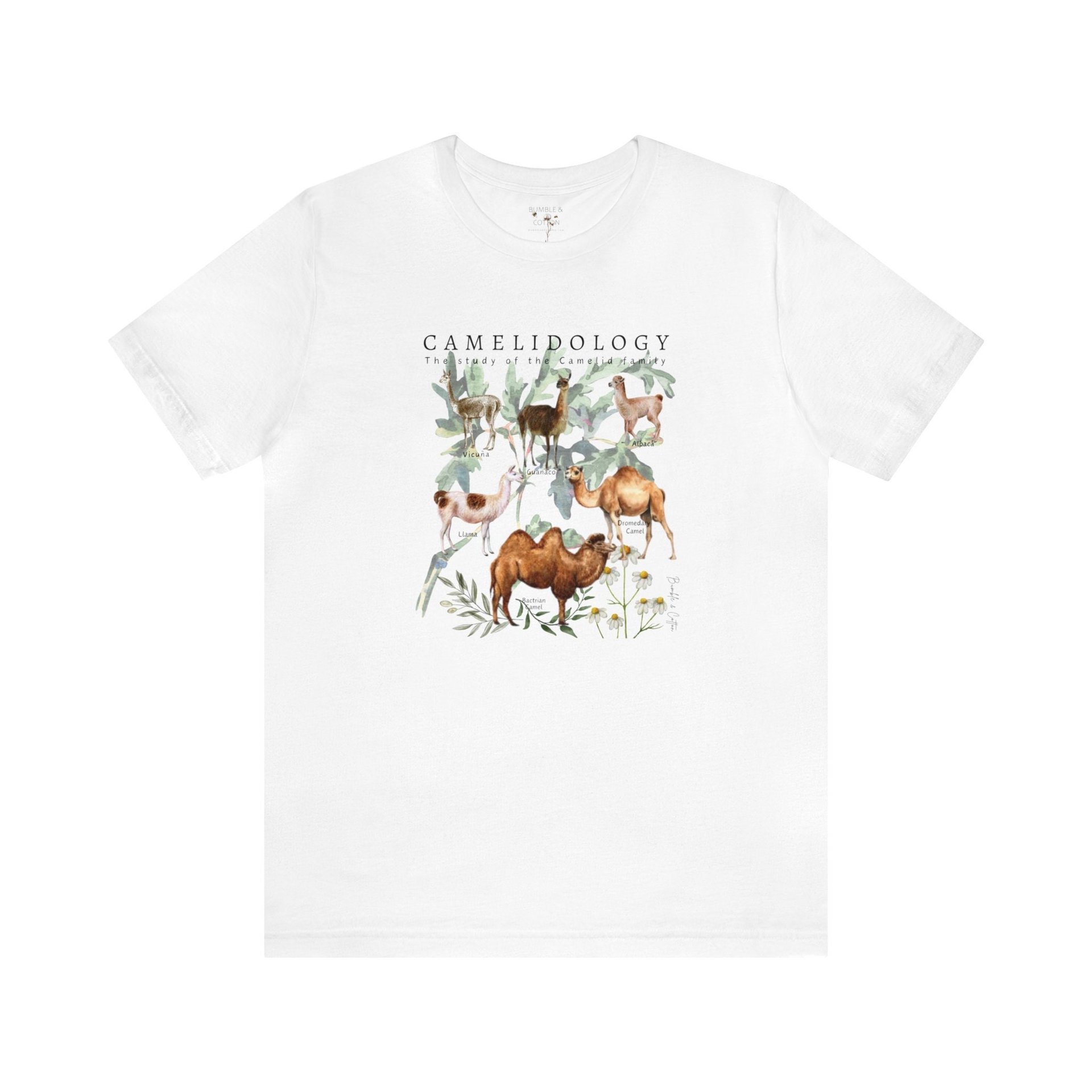 CAMELIDOLOGY Tee Shirt || Camelidology T-shirt || Gender Neutral Gift T-Shirt || Bactrian Camel Llama Guanaco Alpaca Vicuna