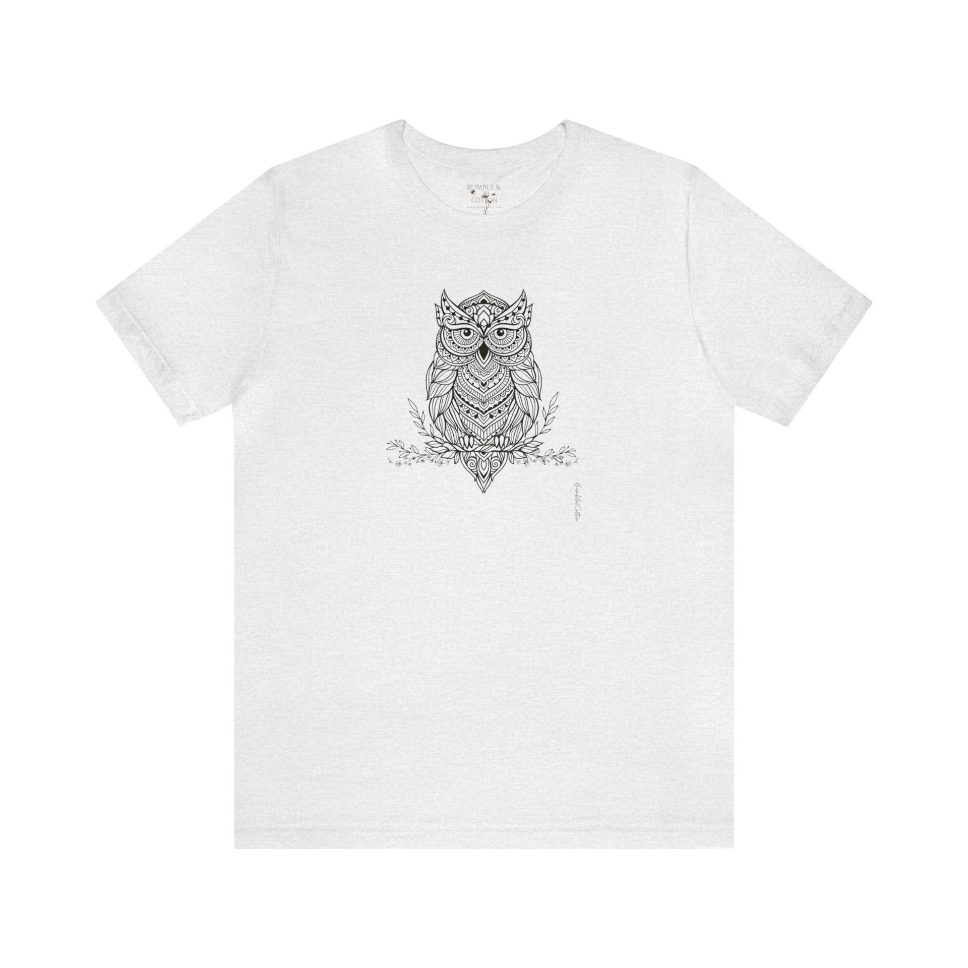 Mandala Owl Tee Shirt || Mandala Owl T-Shirt || Gender Neutral Gift Nature Tee || Owl Lover