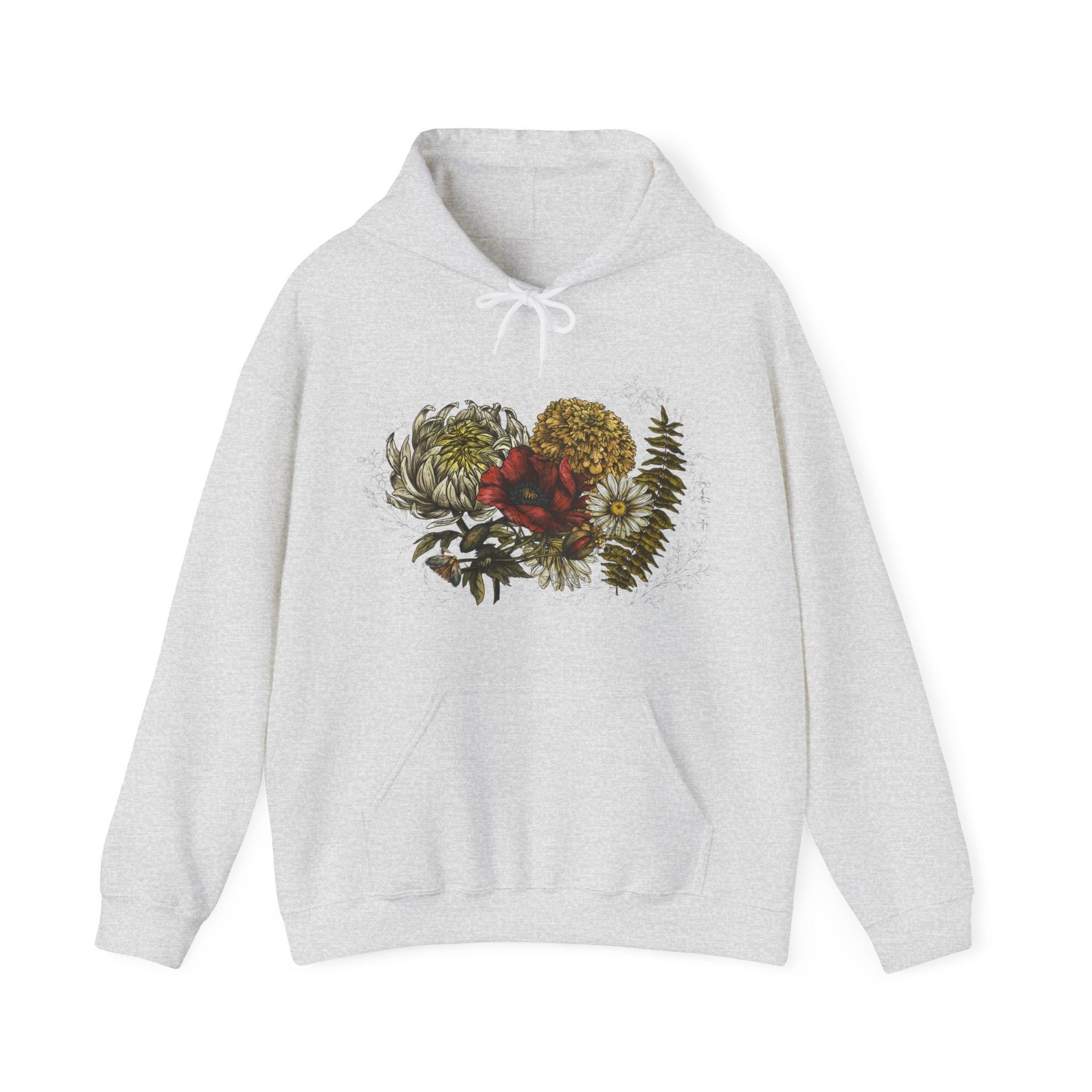 Floral Botanical Hoodie Sweatshirt || Flower Hoodie || Eco Nature Gender Neutral Gift
