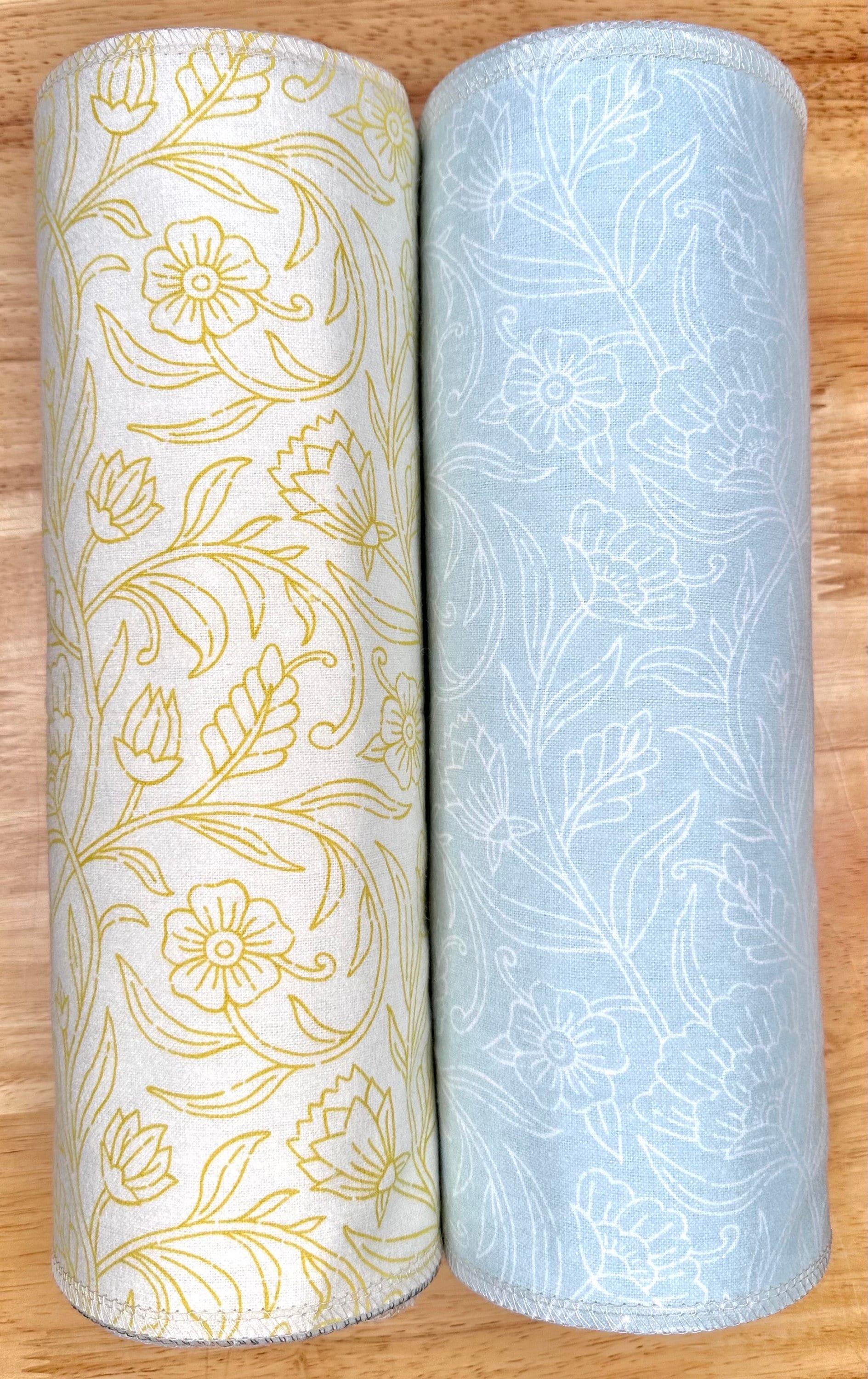 Floral Swirl Trio Paperless Towels || Unpaper Towels || Zero Waste Kitchen 12x12 Sheets