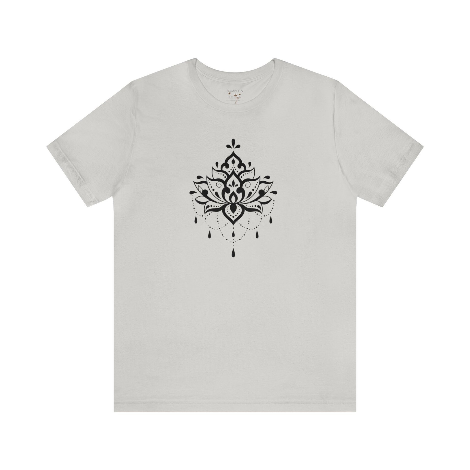 Lotus Tee Shirt || Lotus T-Shirt || Lotus Yoga Zen Henna Art T-shirt || Gender Neutral Gift
