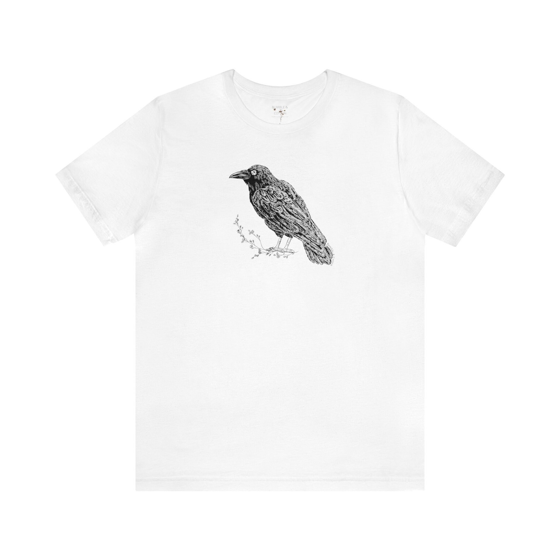 Raven Tee Shirt || Raven T-Shirt || Raven Crow Tree Eco T-shirt || Wildlife Tee Gender Neutral Gift