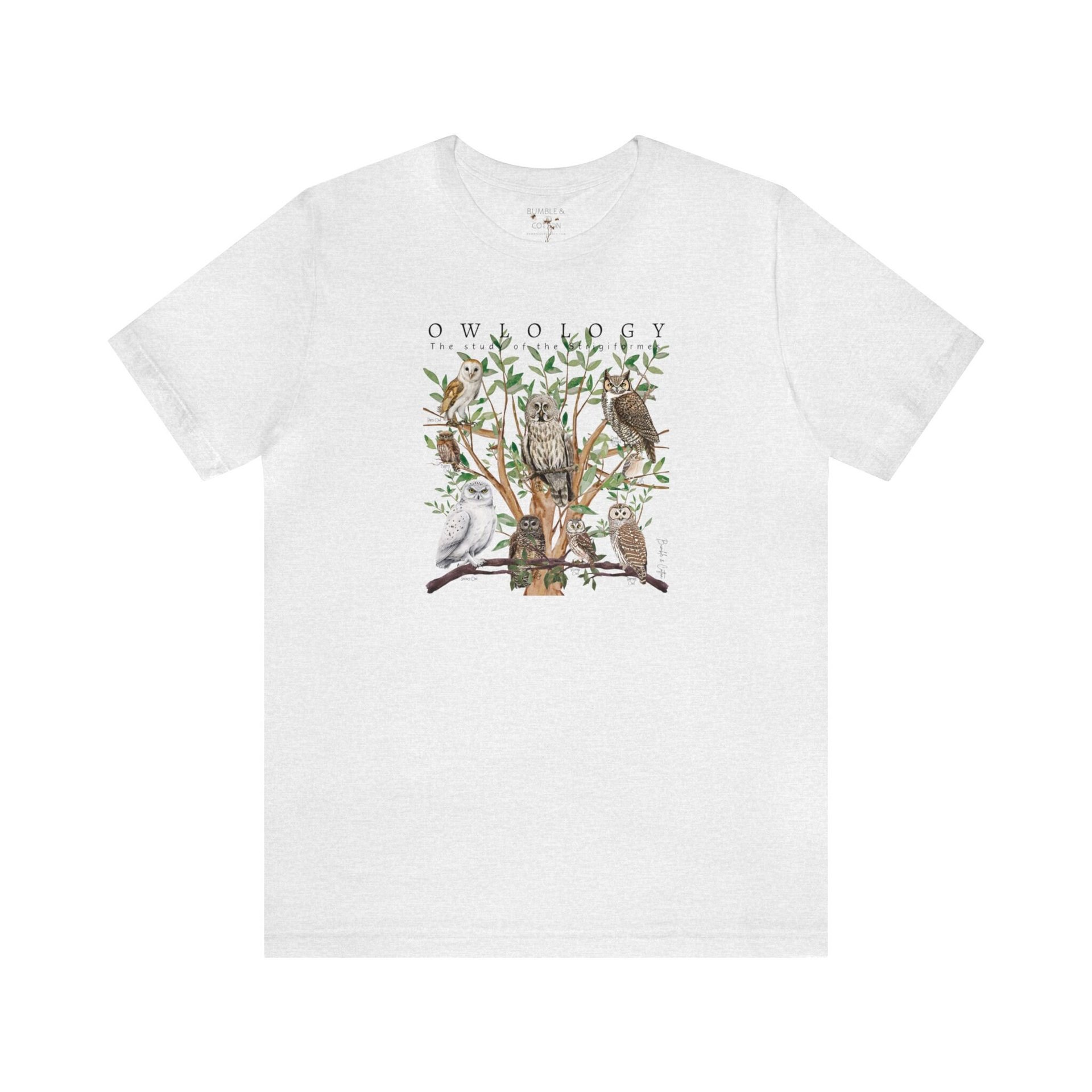 OWLOLOGY Tee Shirt || Owl T-Shirt || Wildlife Bird Eco T-shirt || Raptors Owls Strigiformes Gender Neutral Gift
