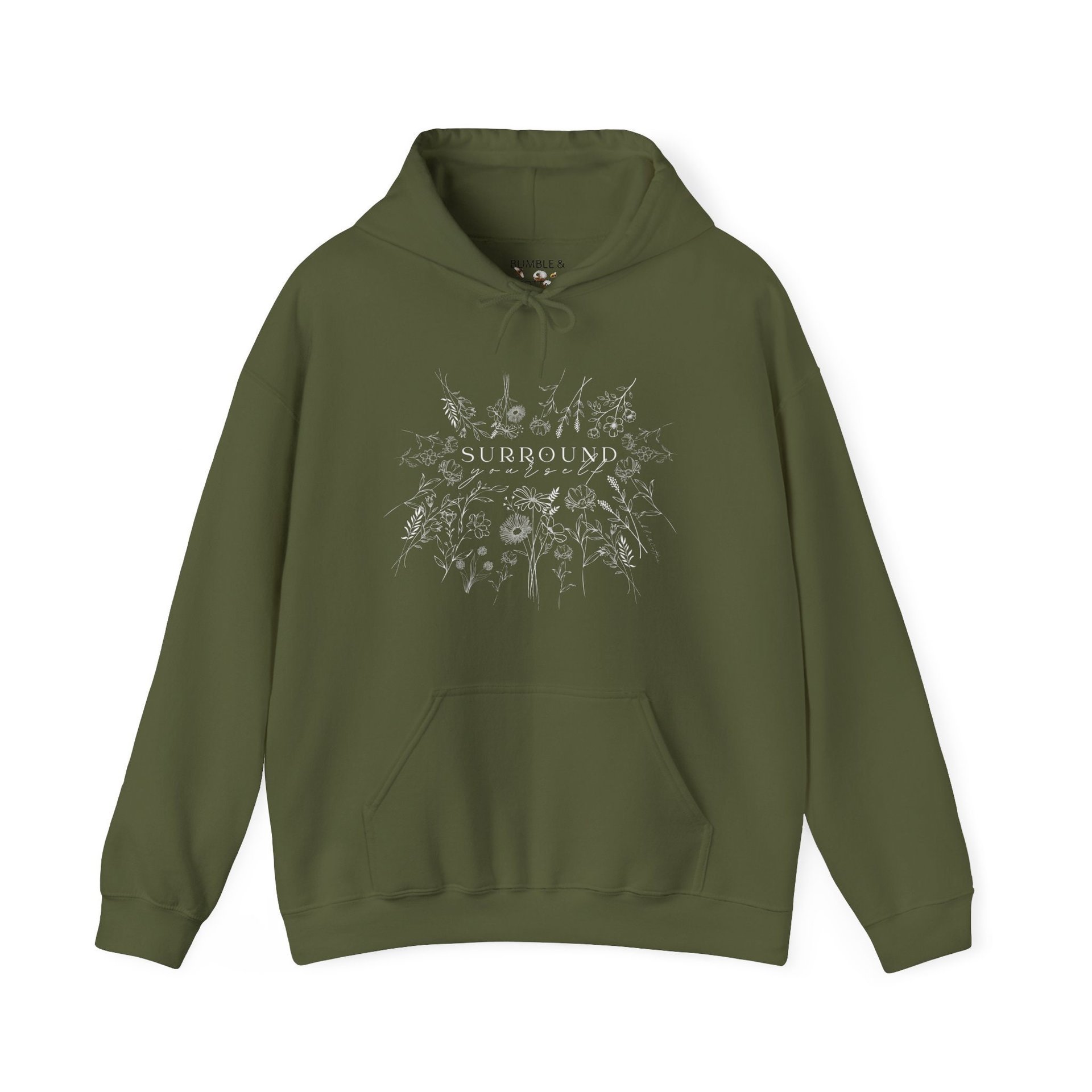 Surround Yourself || Wildflower Hoodie || Flower Hoodie || Gender Neutral Gift Hooded Sweatshirt