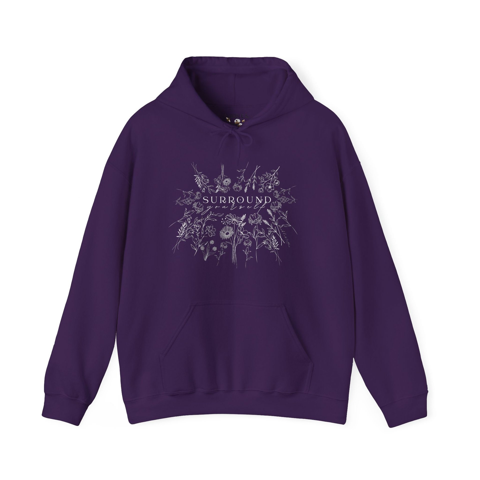 Surround Yourself || Wildflower Hoodie || Flower Hoodie || Gender Neutral Gift Hooded Sweatshirt